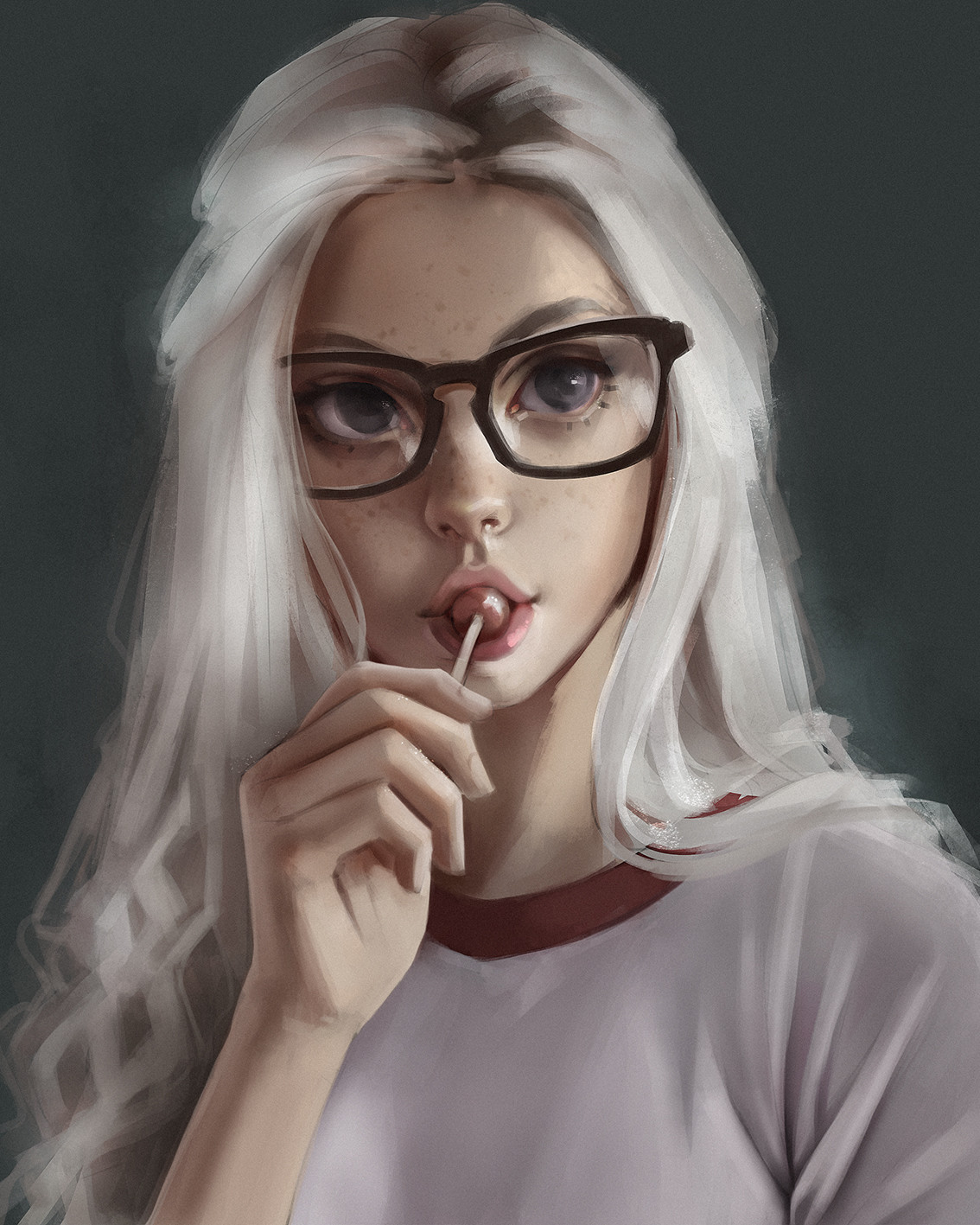 Face Women Marco Silvart Drawing Blonde Glasses 1134x1417