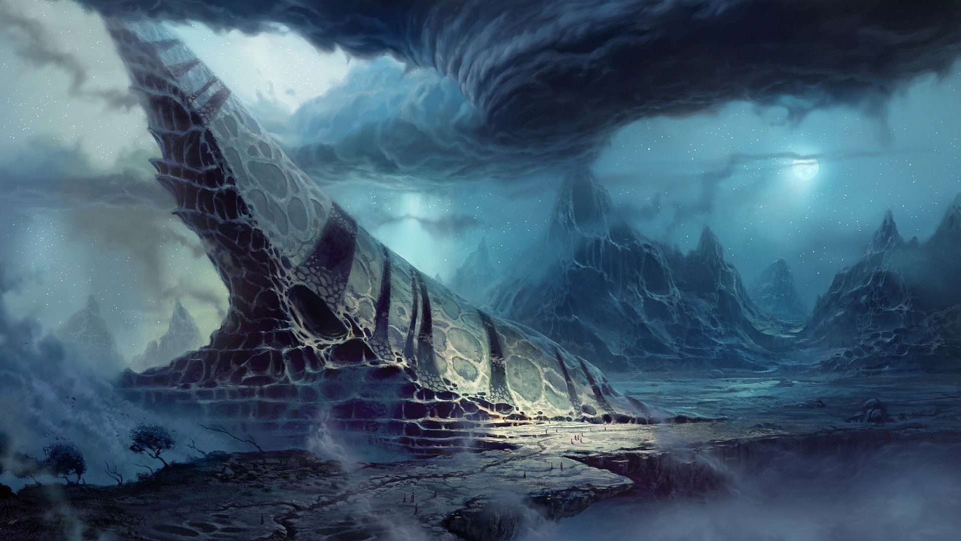 Ice Glacial Lake Fantasy Art Artwork 1920x1080