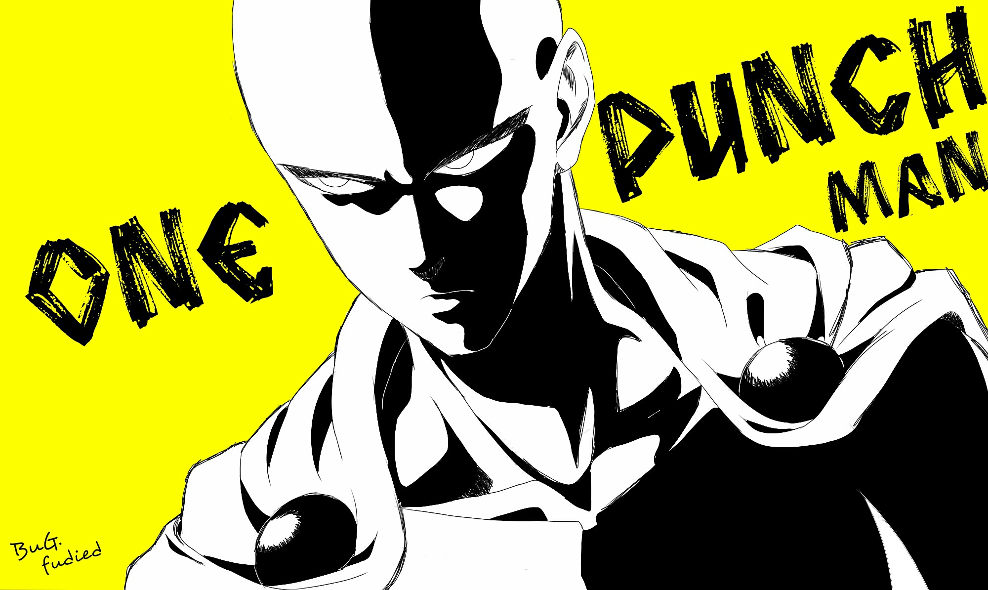 Anime Digital Art Fan Art One Punch Man Saitama Superhero Bald Anime Man 2000x1194