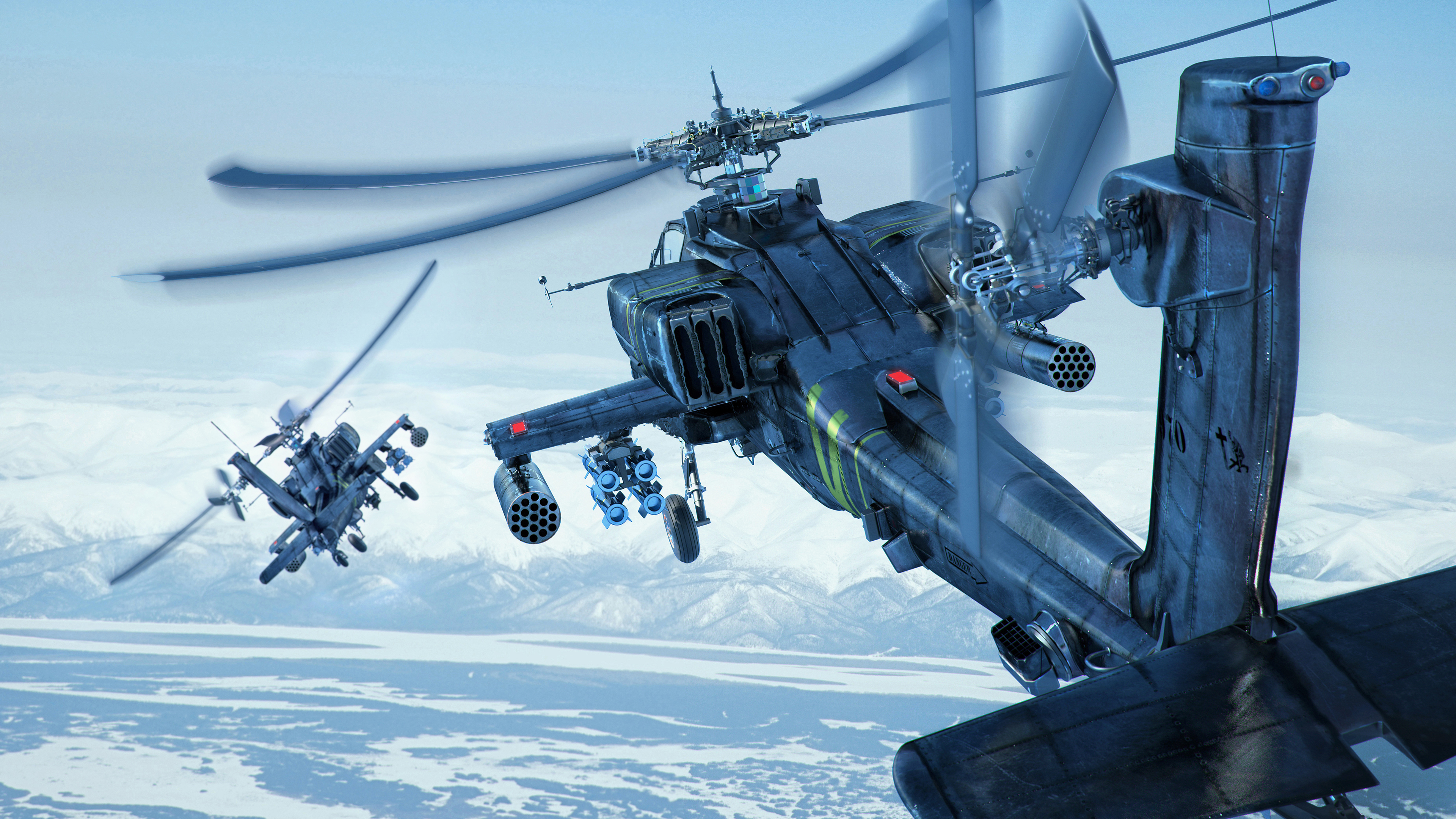 Helicopters Boeing AH 64 Apache AH 64 Apache 3840x2160
