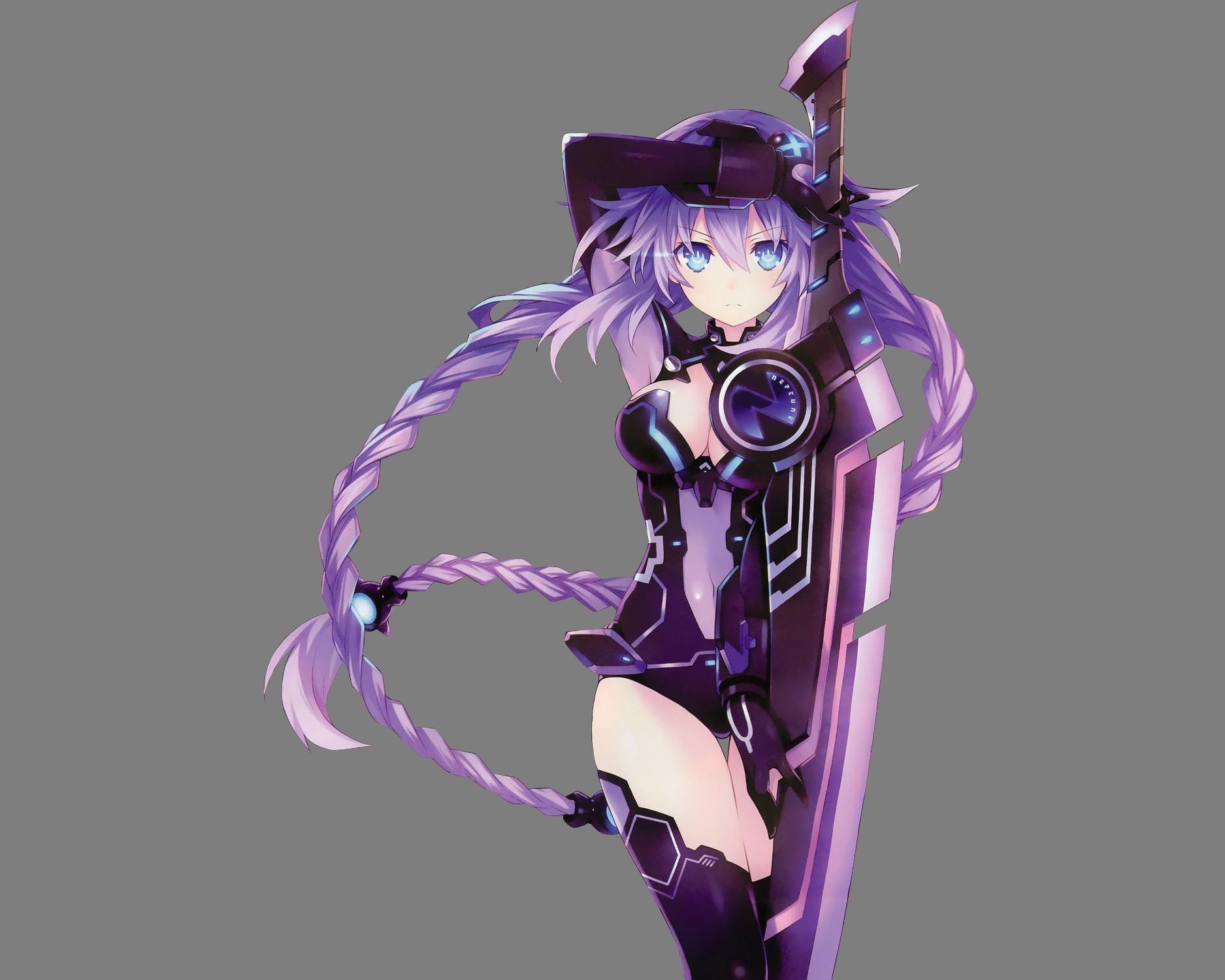 Anime Sword Anime Girls Hyperdimension Neptunia Purple Heart 1875x1500