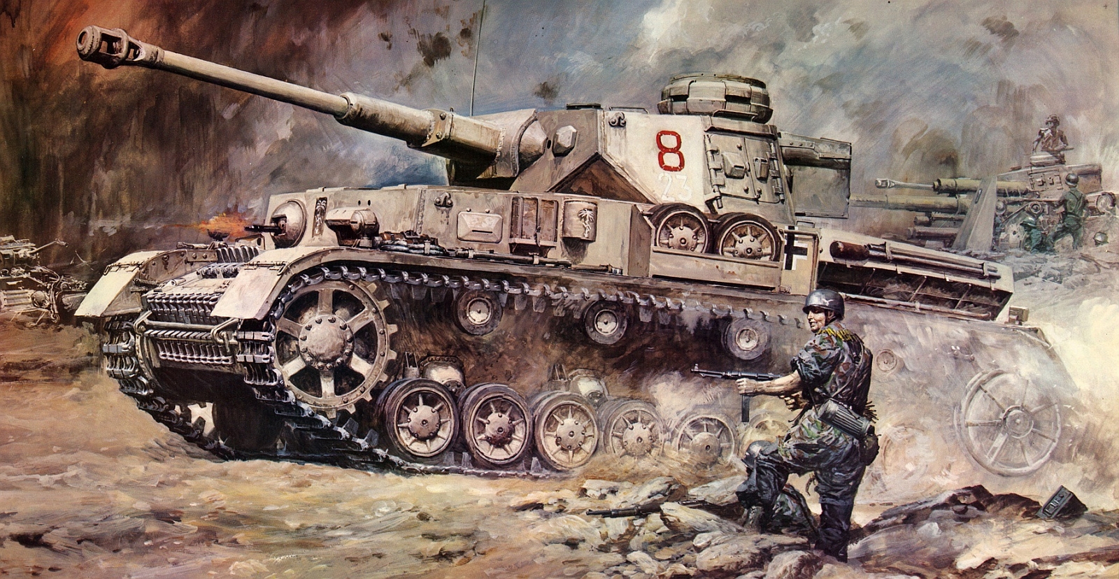 Panzer IV Soldier Artistic Tank 1600x828