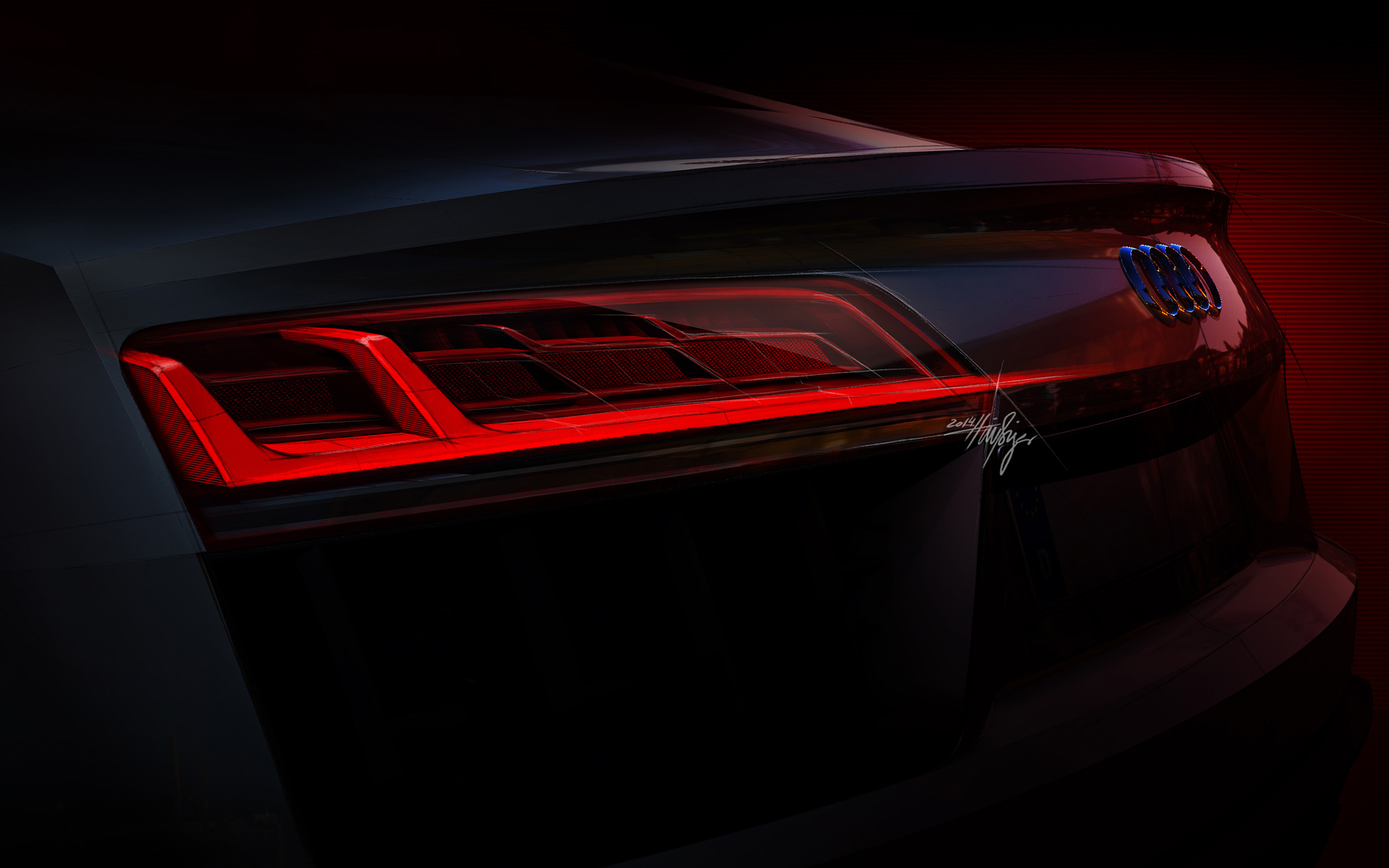 Car Vehicle Super Car Concept Art Artwork Tailights Audi TT 2560x1600