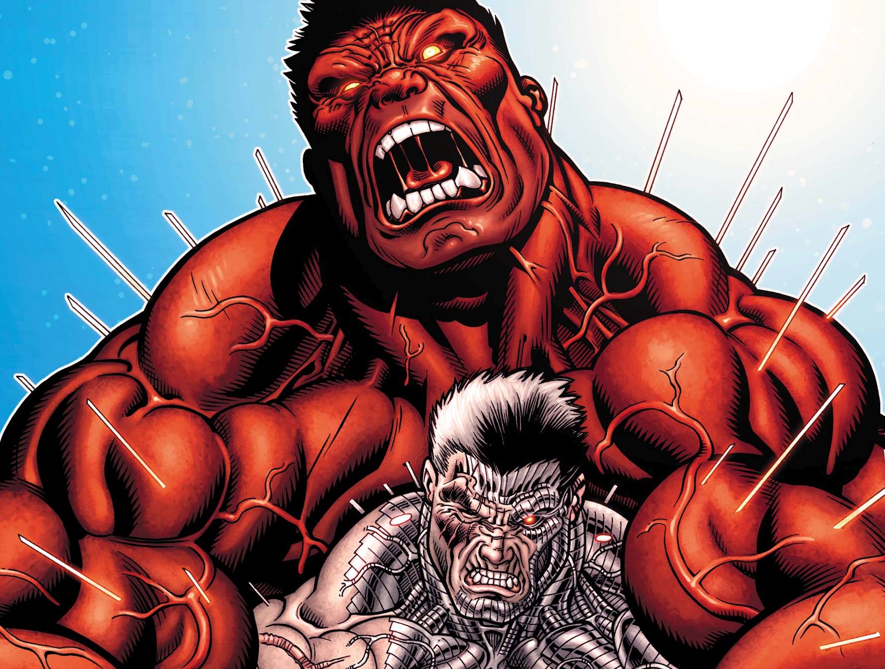 Red Hulk Cable Marvel Comics 1778x1344
