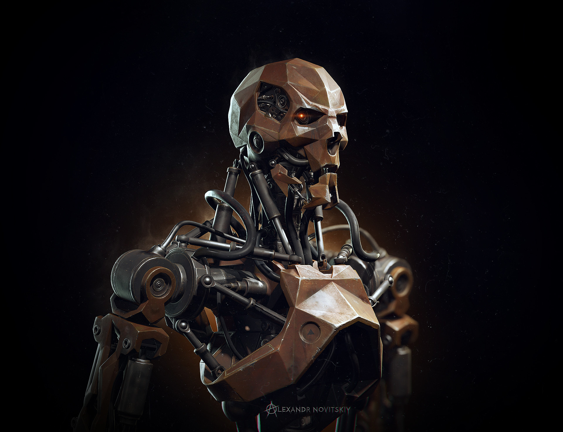 Alexandr Novitskiy 3D Render Terminator Machine Endoskeleton Old 1920x1475