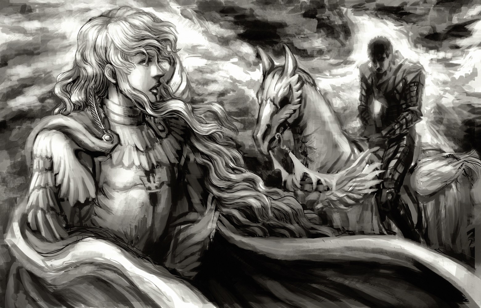 Berserk Griffith Guts Horse 1560x1000