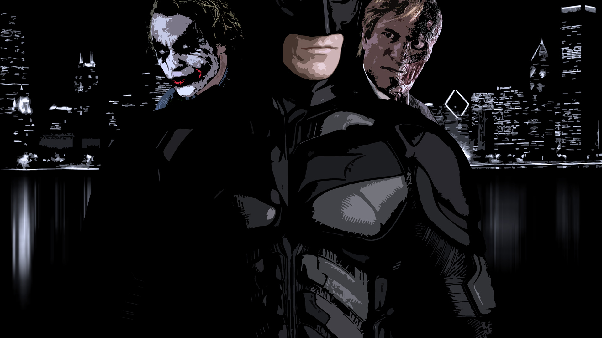 Joker Harvey Dent Batman Two Face 1920x1080