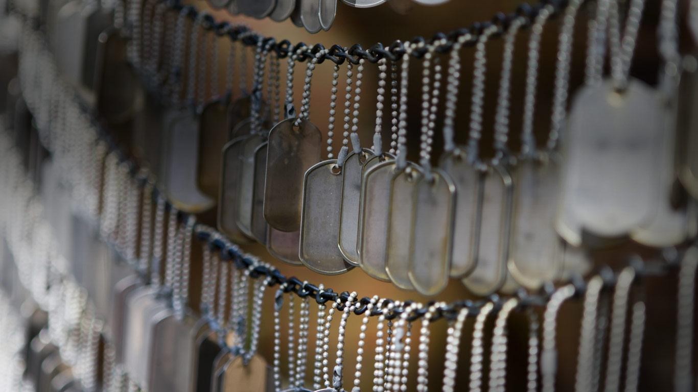 Dog Tags Metal Macro 1366x768