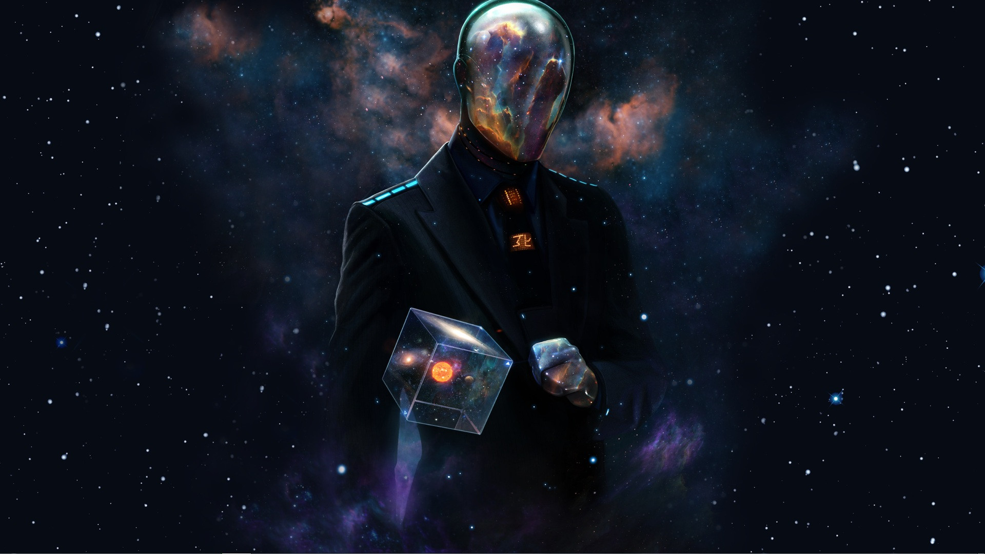 Space Cube Stars Slender Man 1920x1080