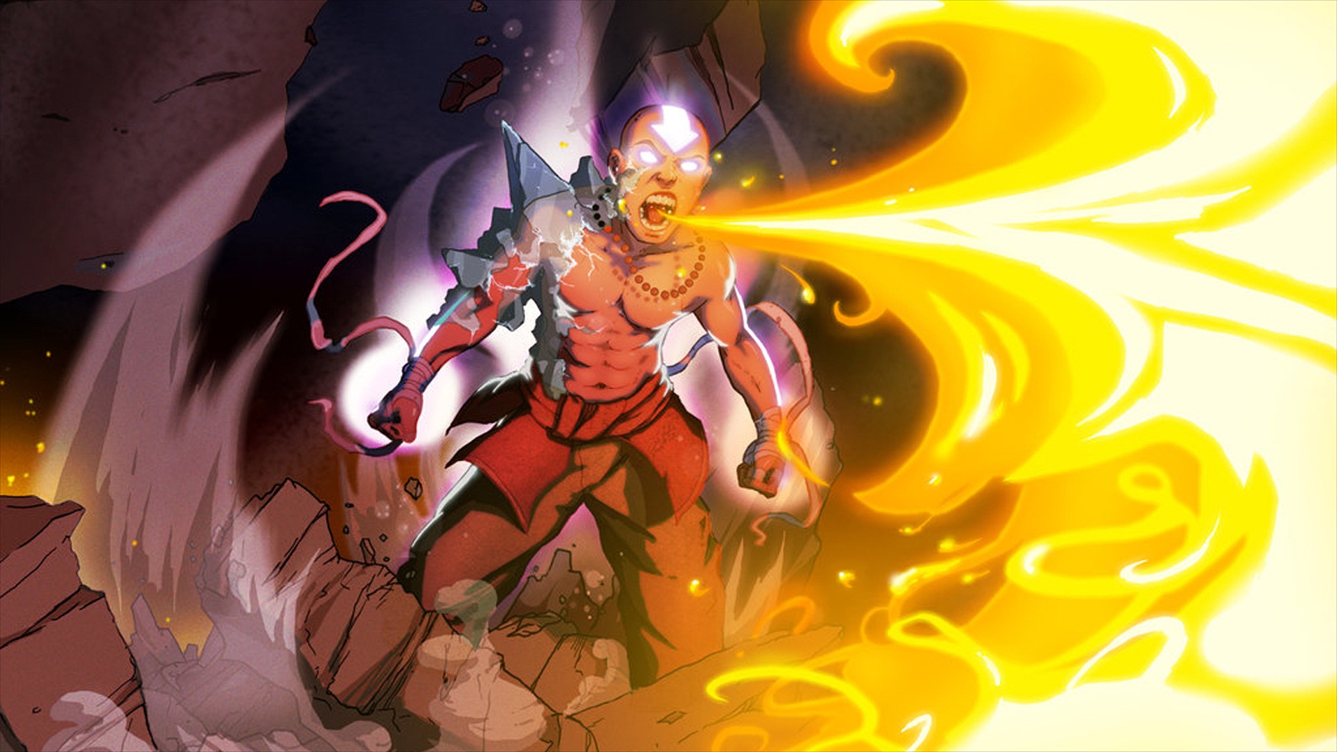 Aang Avatar Avatar The Last Airbender Fire Glowing Eyes Necklace 1920x1080