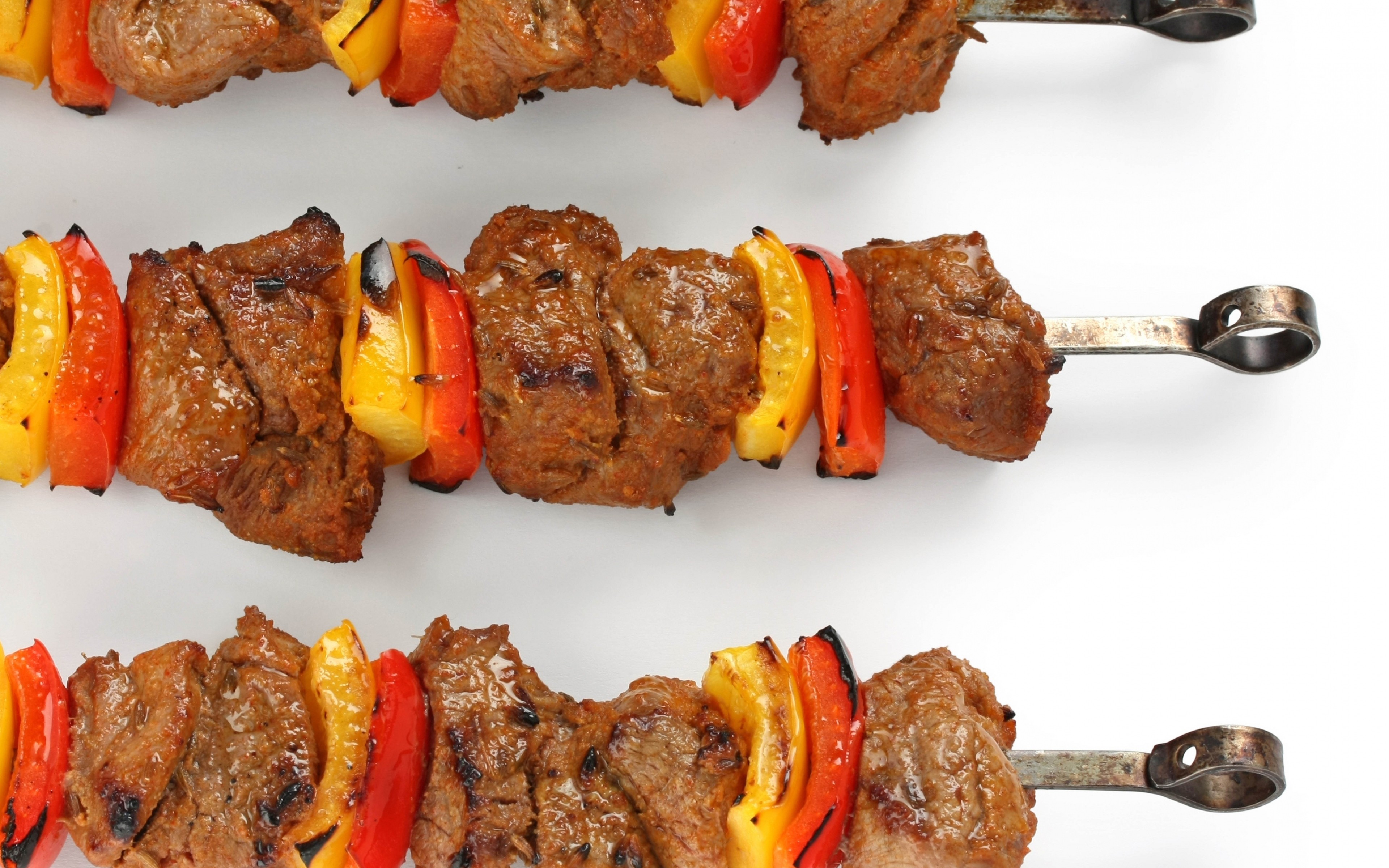 Barbecue Food Meat Bell Peppers 3840x2400