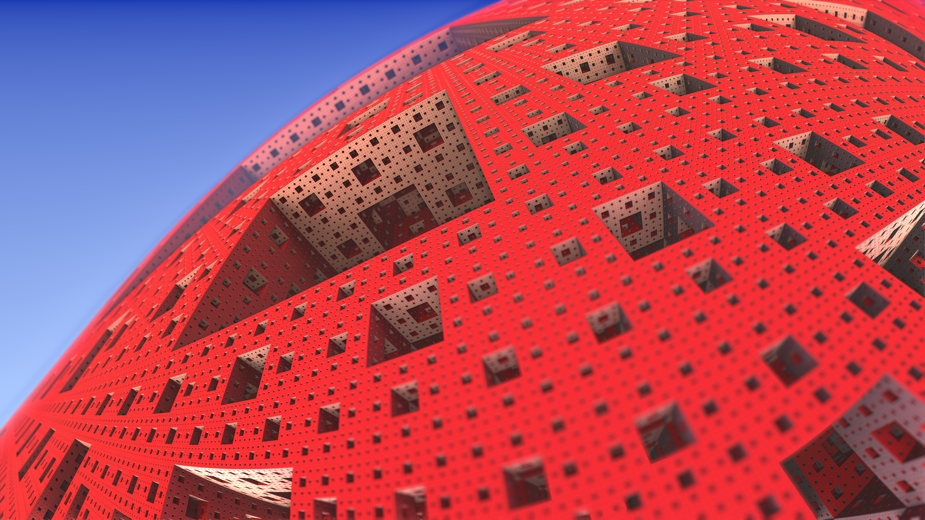 3D Fractal 3D Abstract Menger Sponge Abstract 3072x1728
