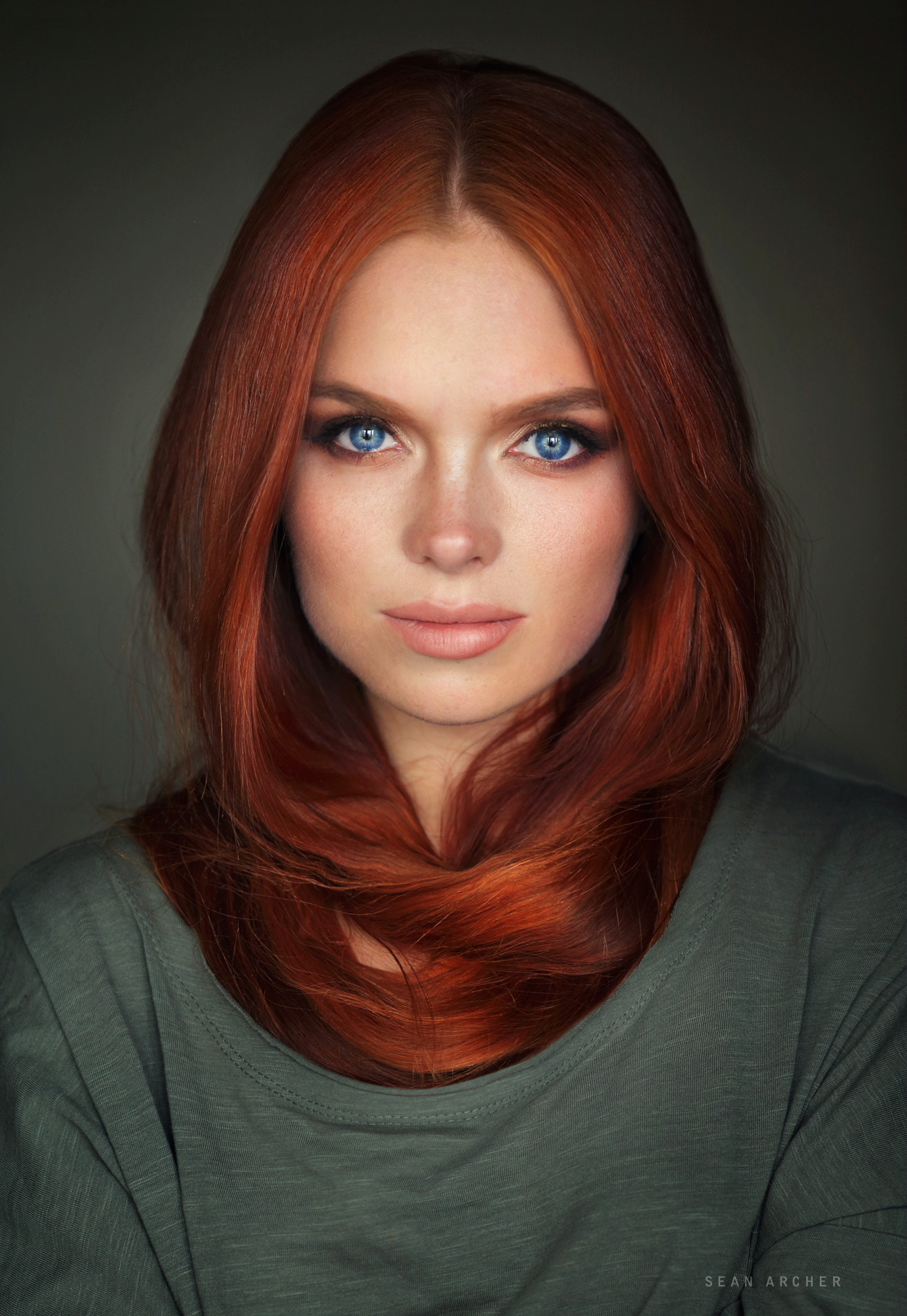Women Model Looking At Viewer Face Blue Eyes Redhead Wallpaper Resolution1311x1900 Id 