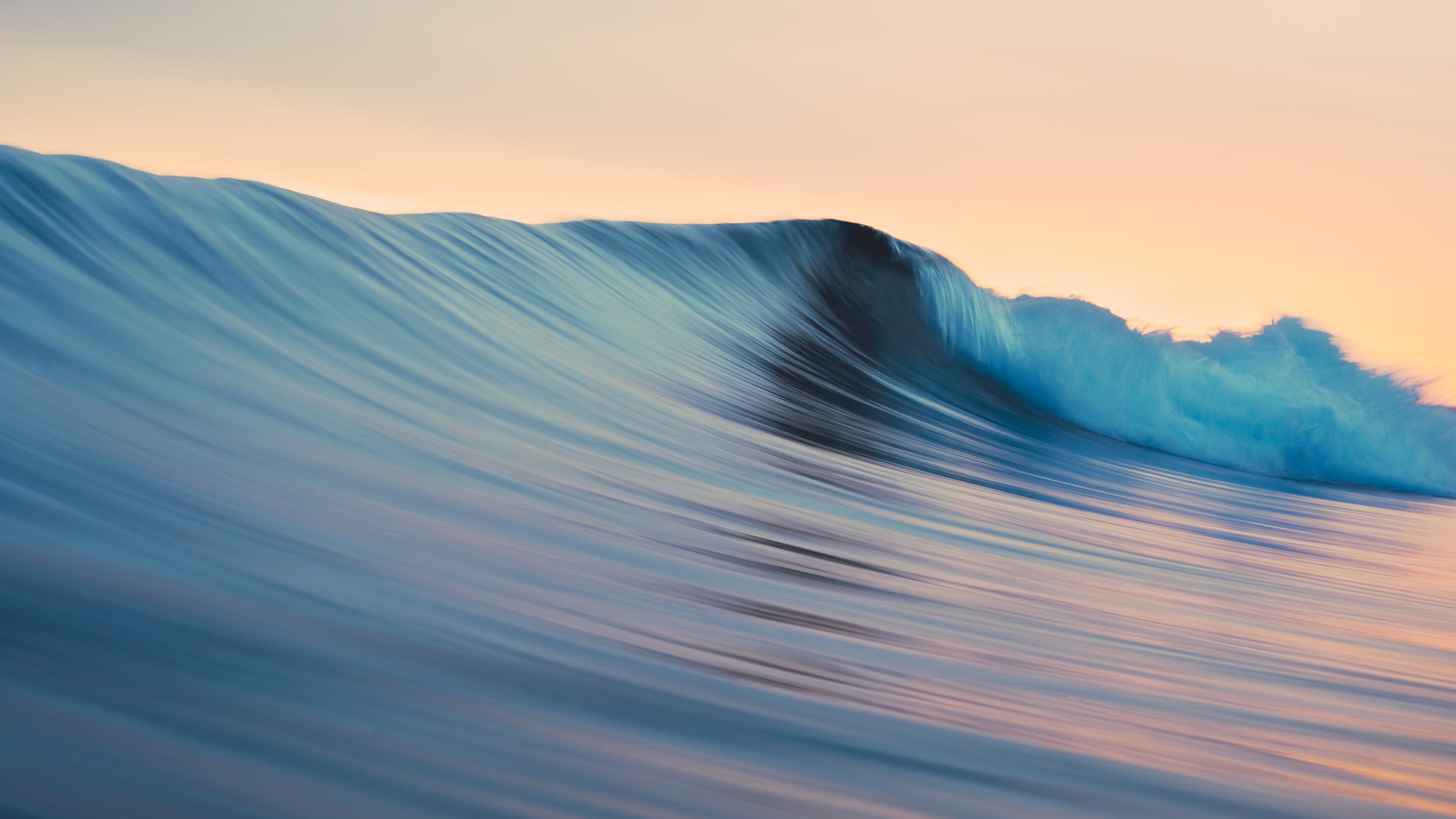 OS X Waves Sea Long Exposure Sunset 3840x2160