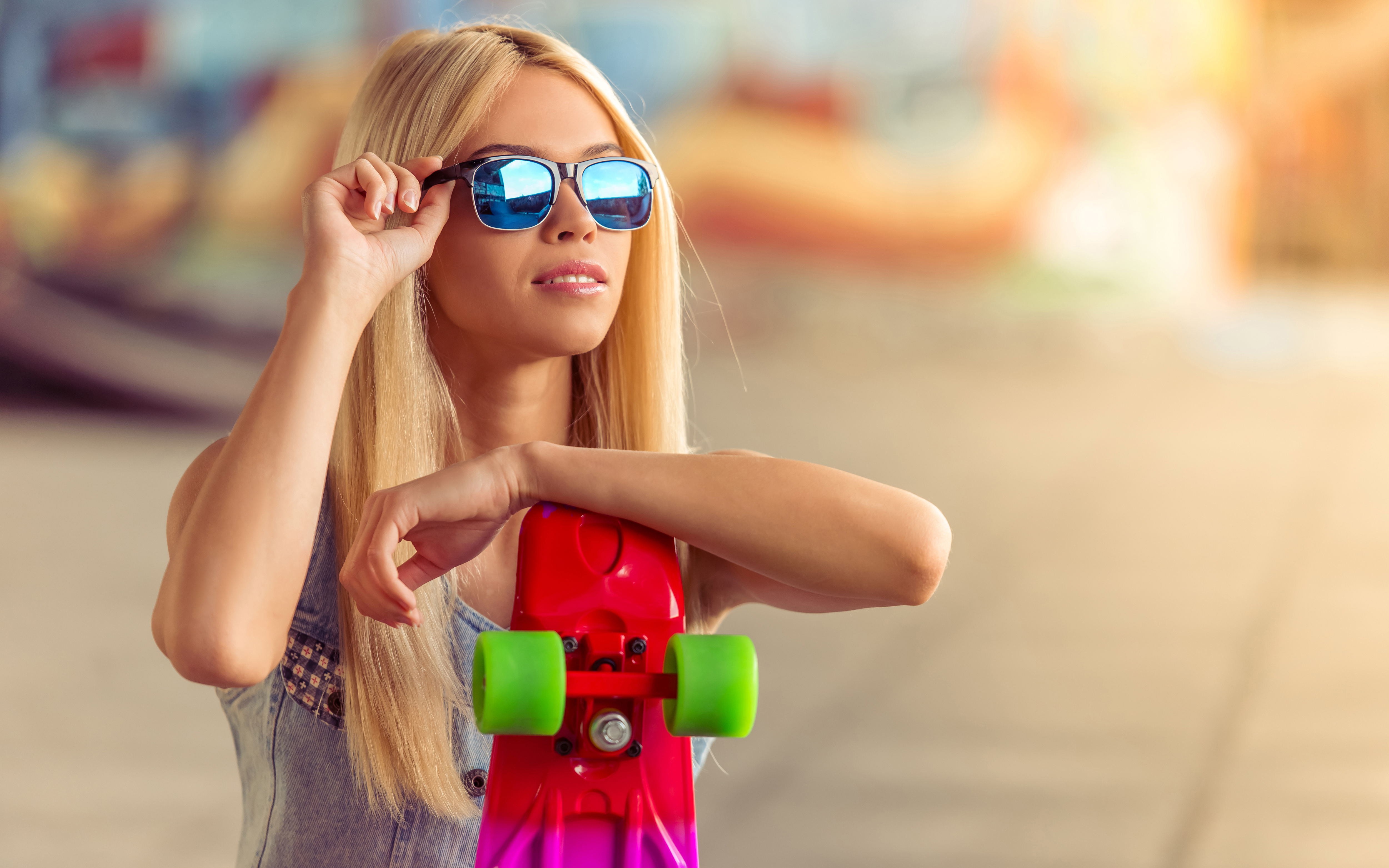 Women Sunglasses Women With Shades Longboard Blonde Reflection 5000x3125