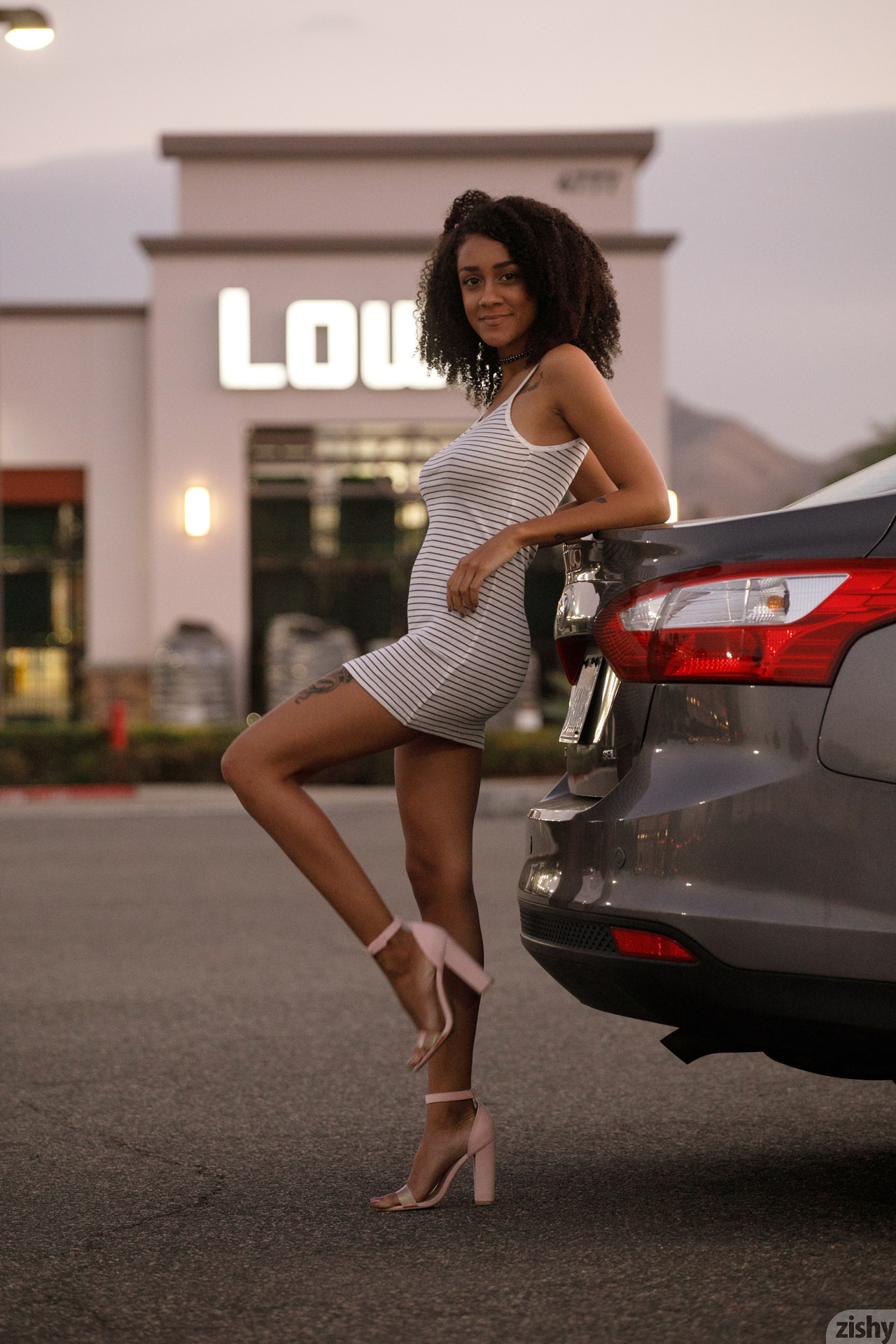 Women Model Ariana Aimes Women Outdoors Portrait Display Vertical Legs High Heels Pink Heels Dress W 1280x1920