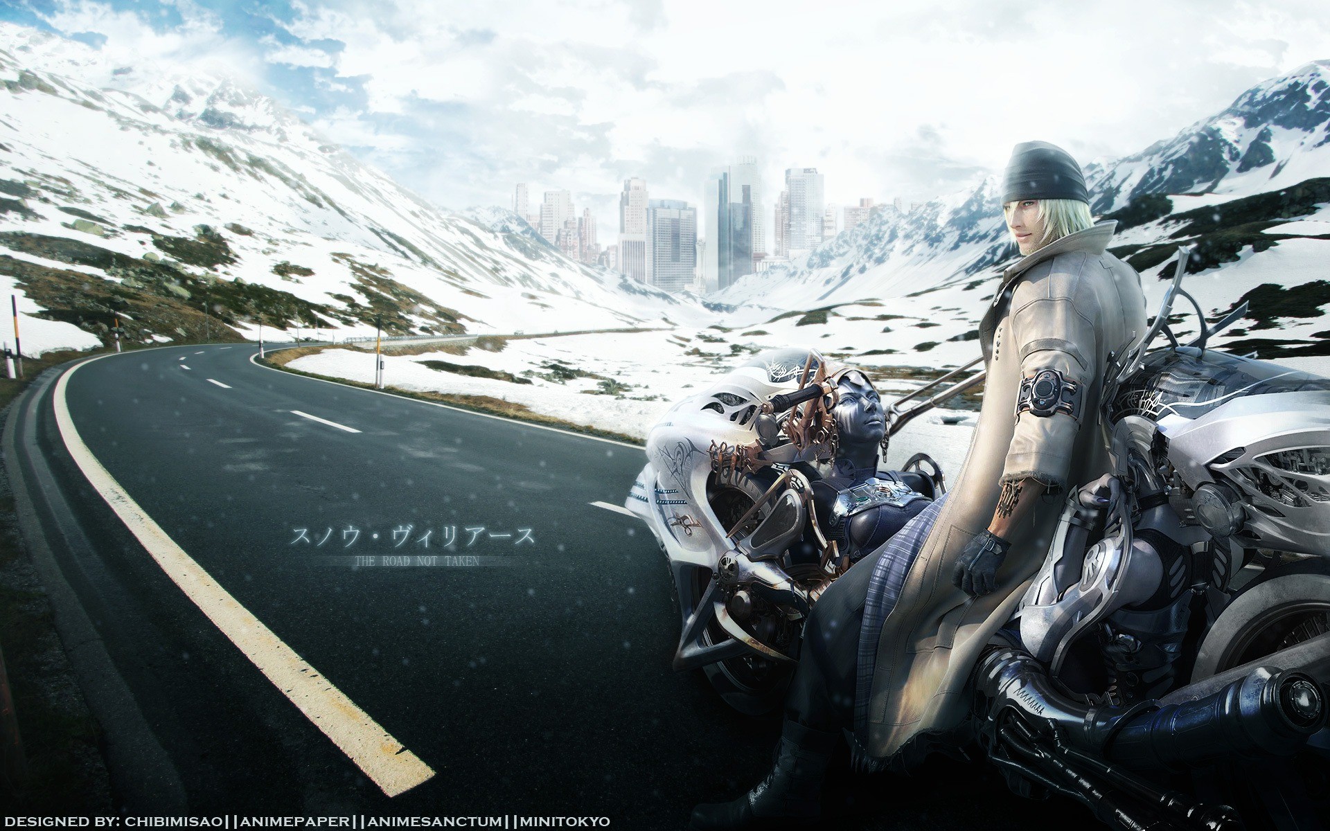 Snow Villiers Road Motorcycle Snow Final Fantasy Xiii Video Games 1920x1200