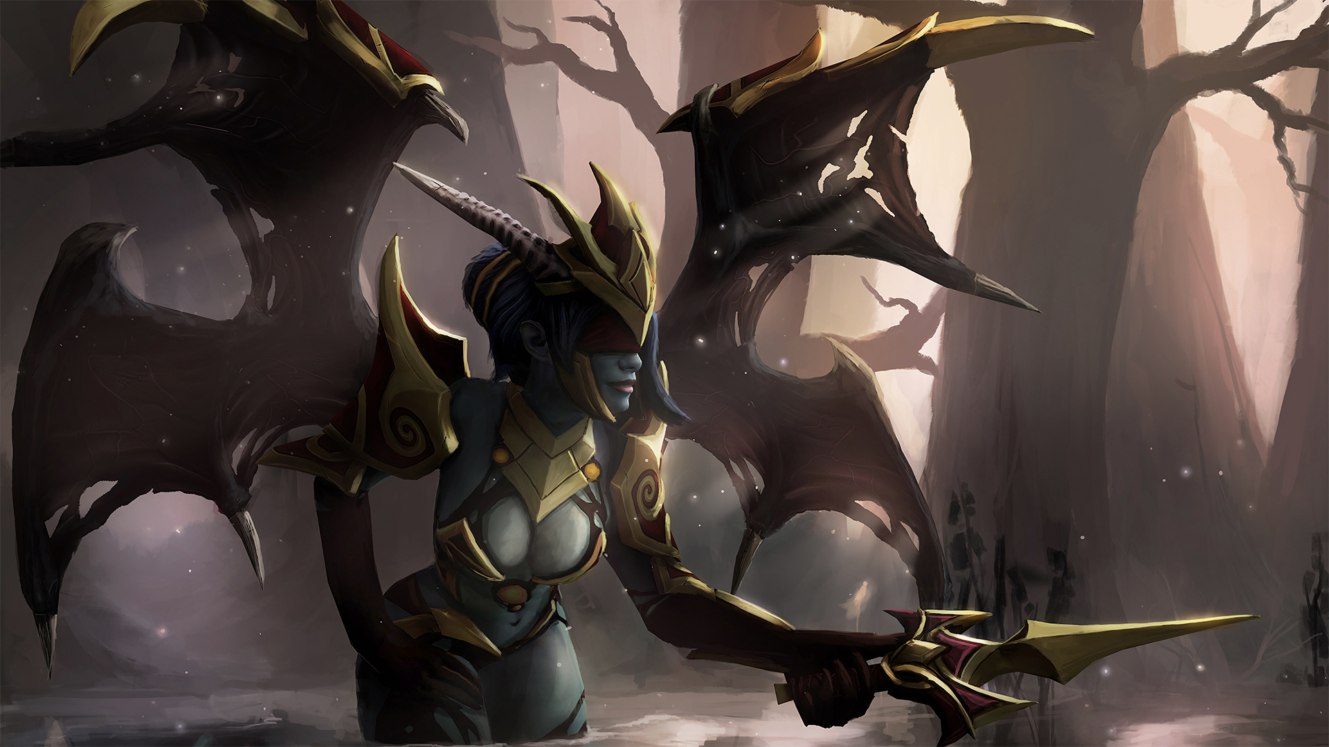 Defense Of The Ancient Dota Dota 2 Valve Valve Corporation Hero Fantasy Art Queen Of Pain Wings 1920x1080