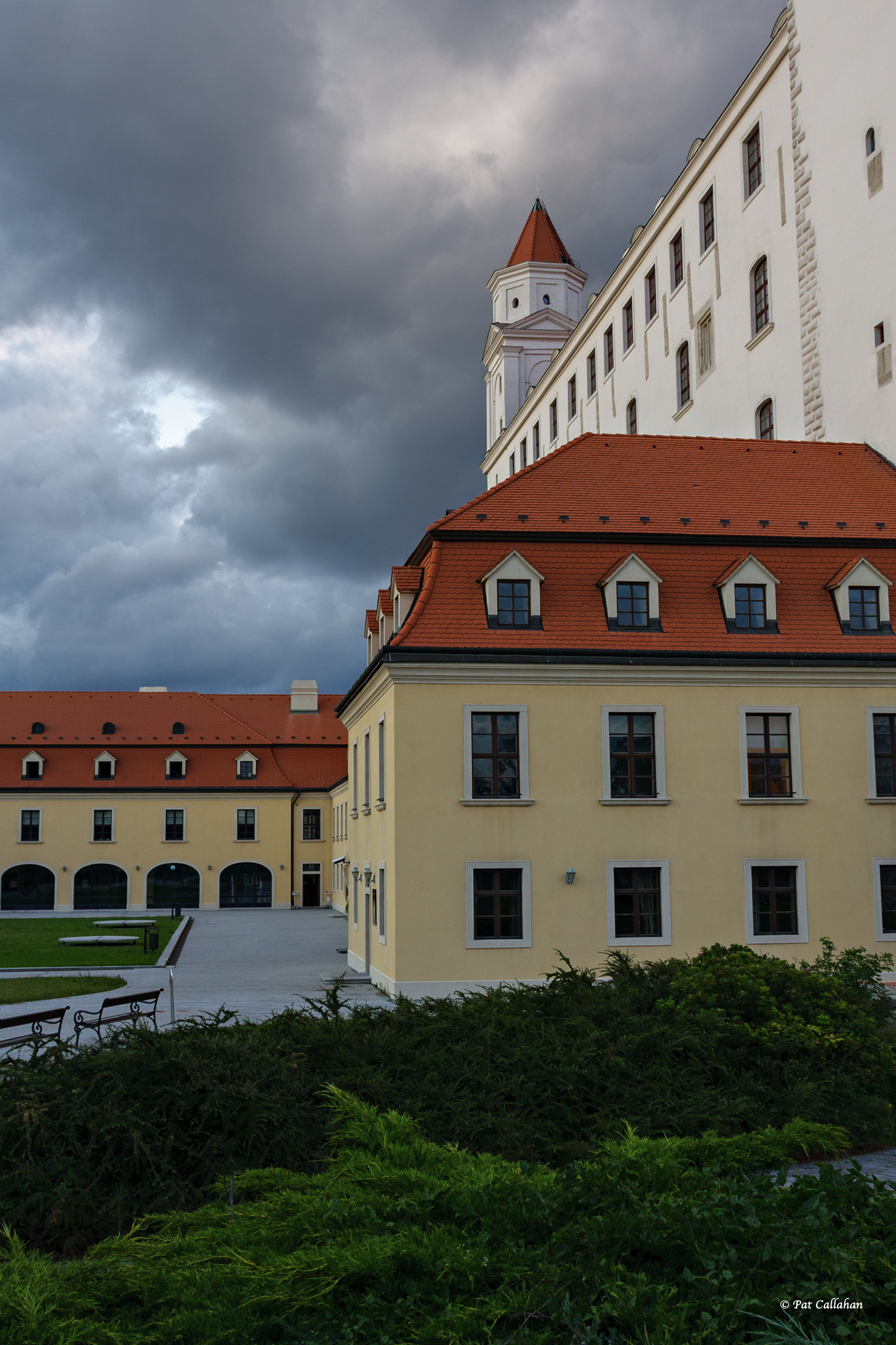 Architecture Bratislava Slovakia Castle Plants Portrait Display Clouds Window Building Bench 1365x2048