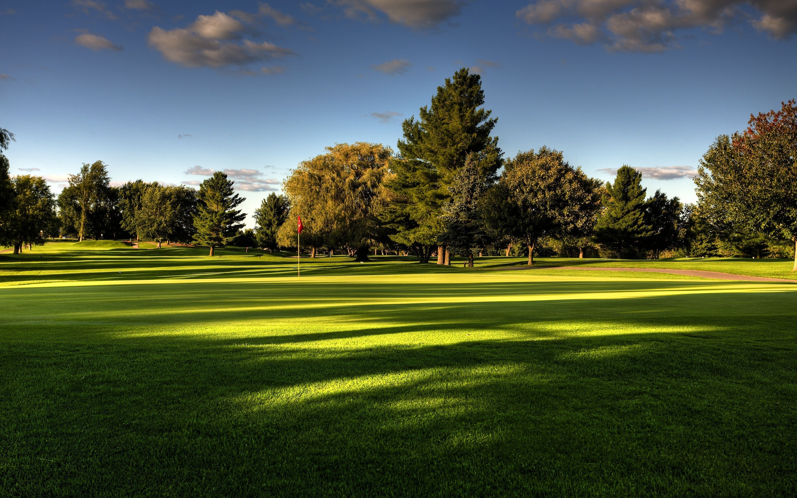 Park Green Grass Dappled Sunlight Turkey Golf Course 2560x1600