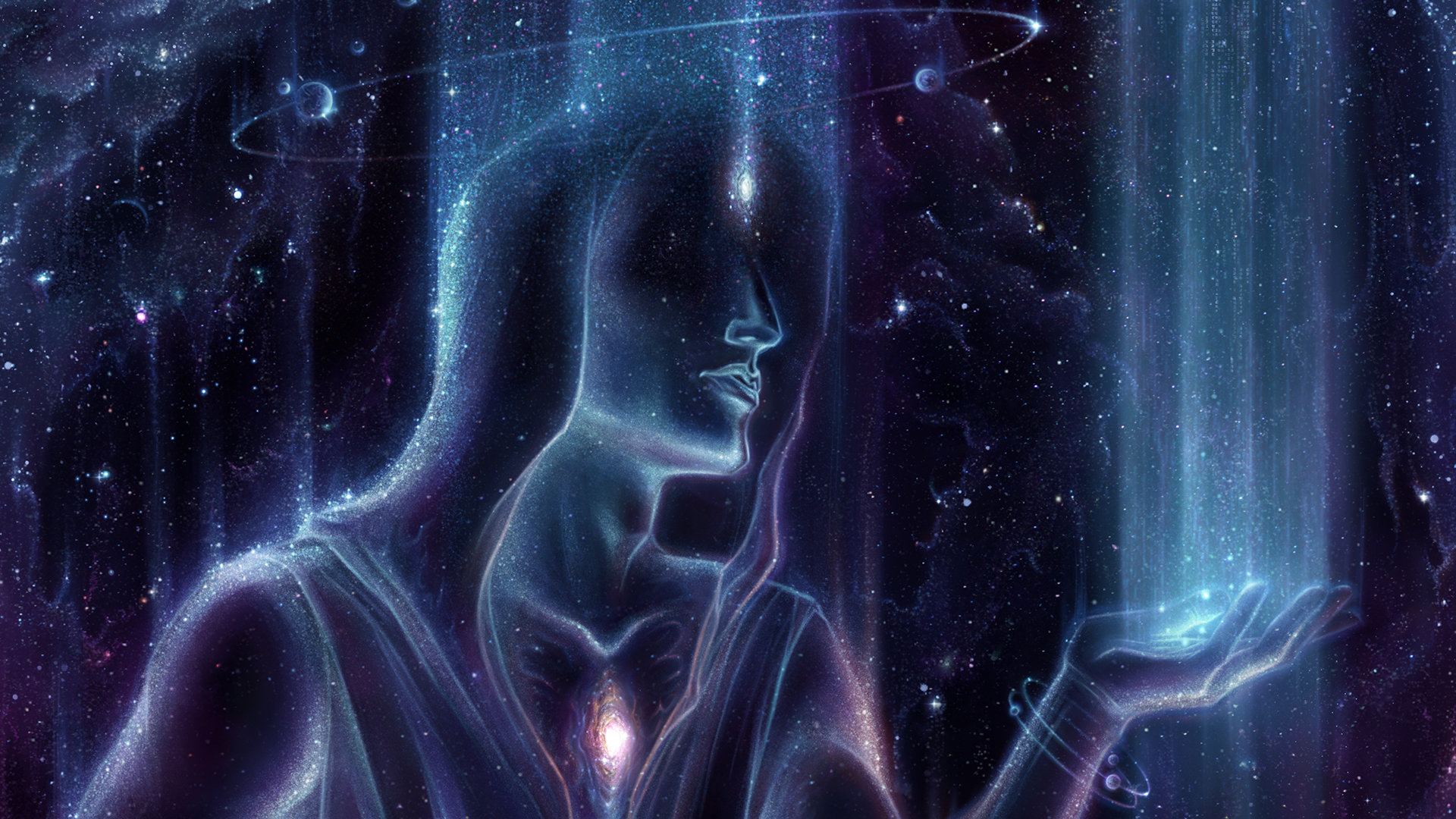 Digital Painting 2D Space Art Fantasy Art Universe Spiritual Enlightenment Sickick Music 1920x1080