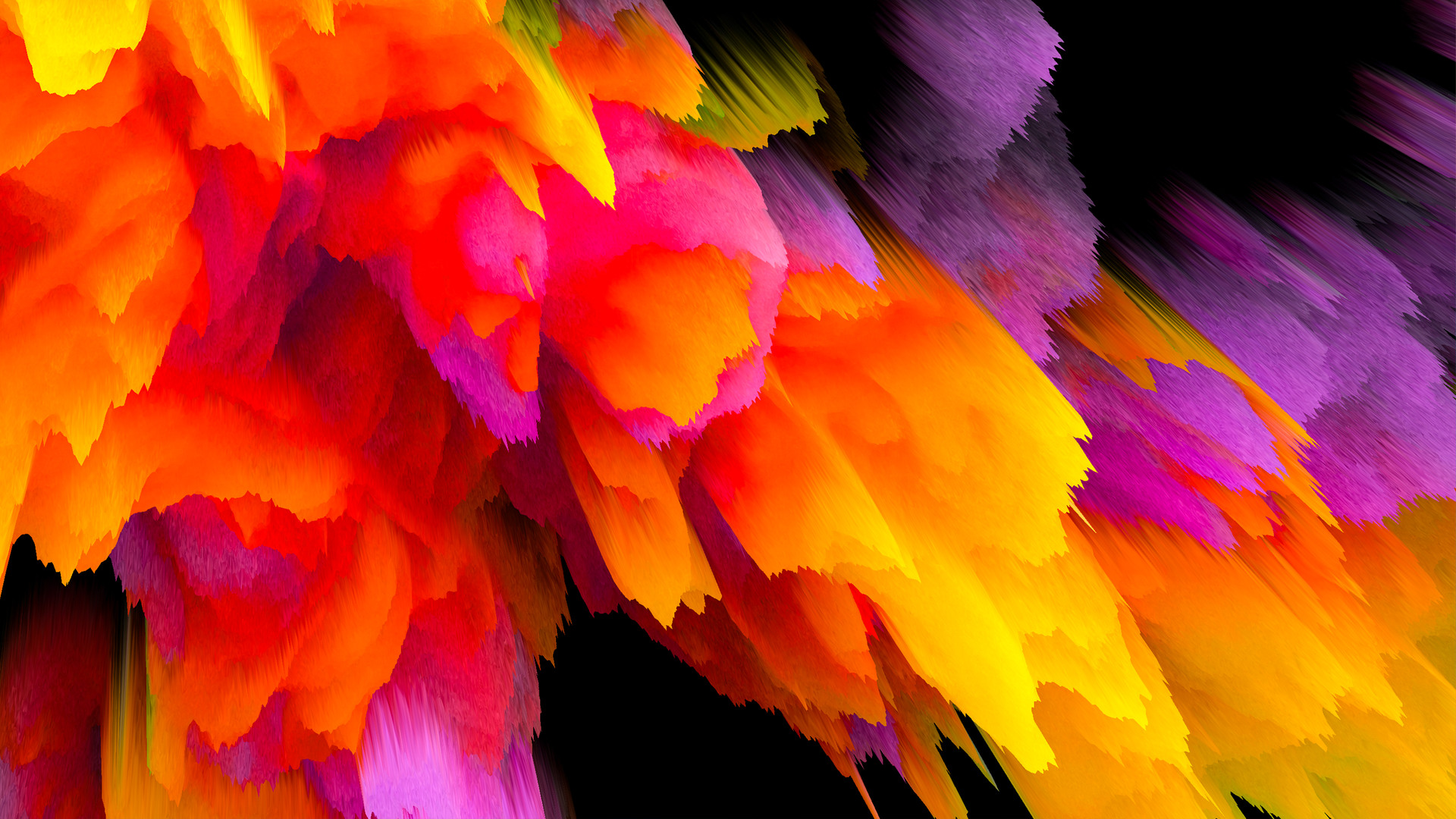 Abstract Colorful Artwork Red Orange Yellow Purple Black Dispersion Digital 1920x1080