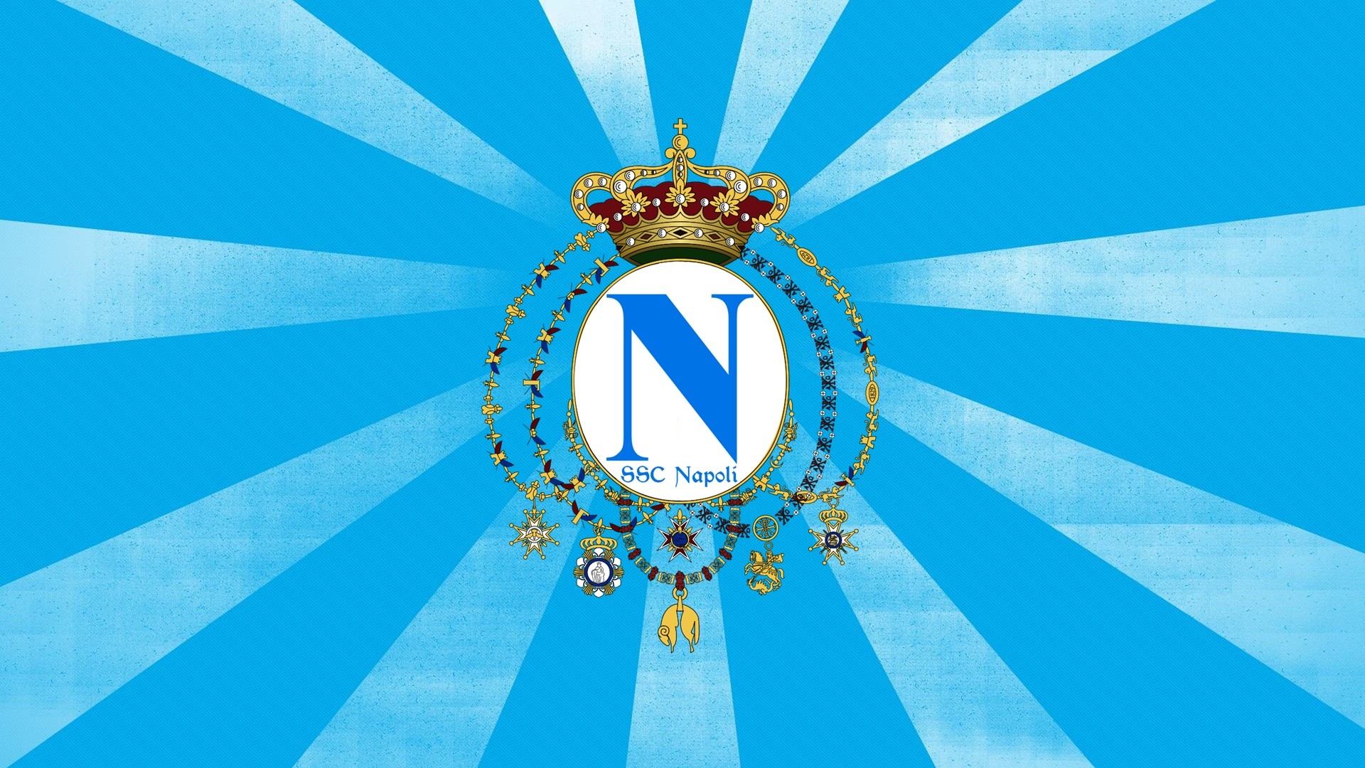 Napoli Soccer Clubs Crown Artwork Cyan Bourbon Dynasty Naples Campania 1920x1080