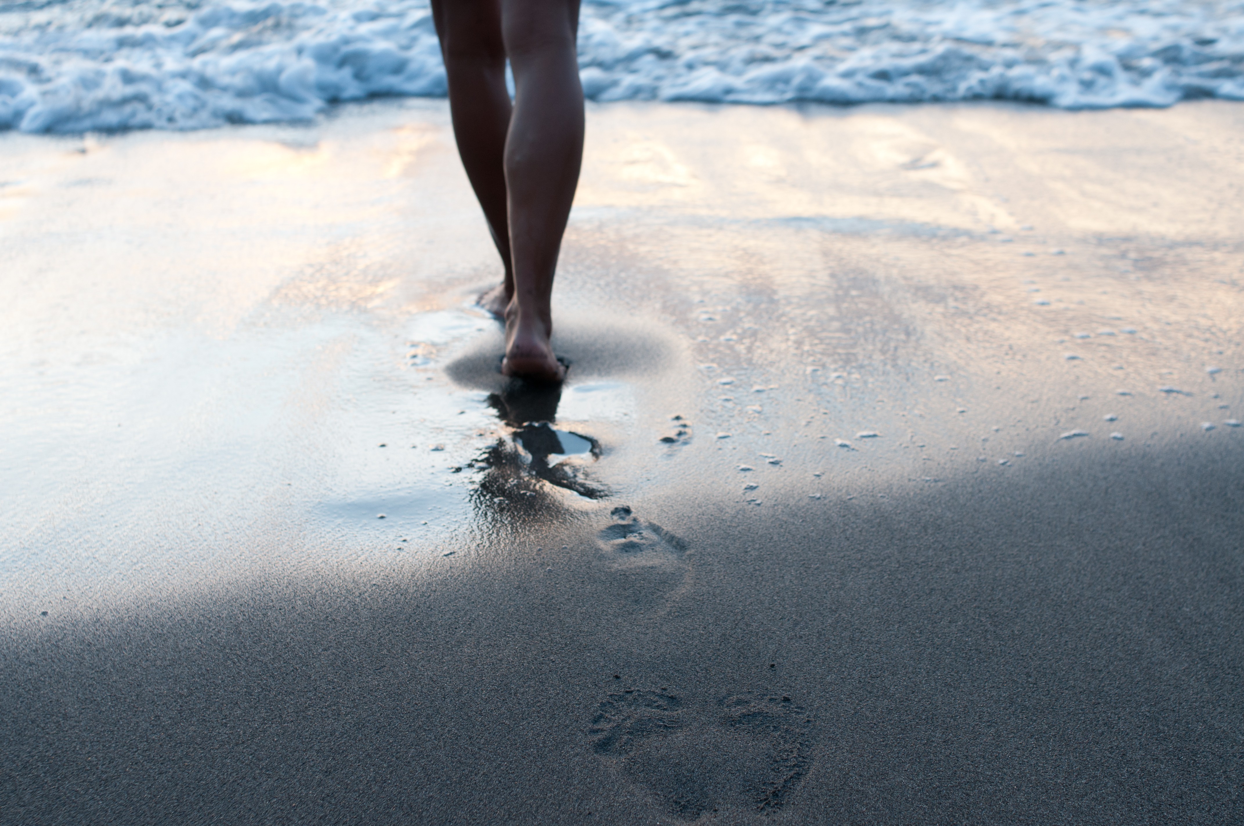 Women Footprints Beach 4288x2848
