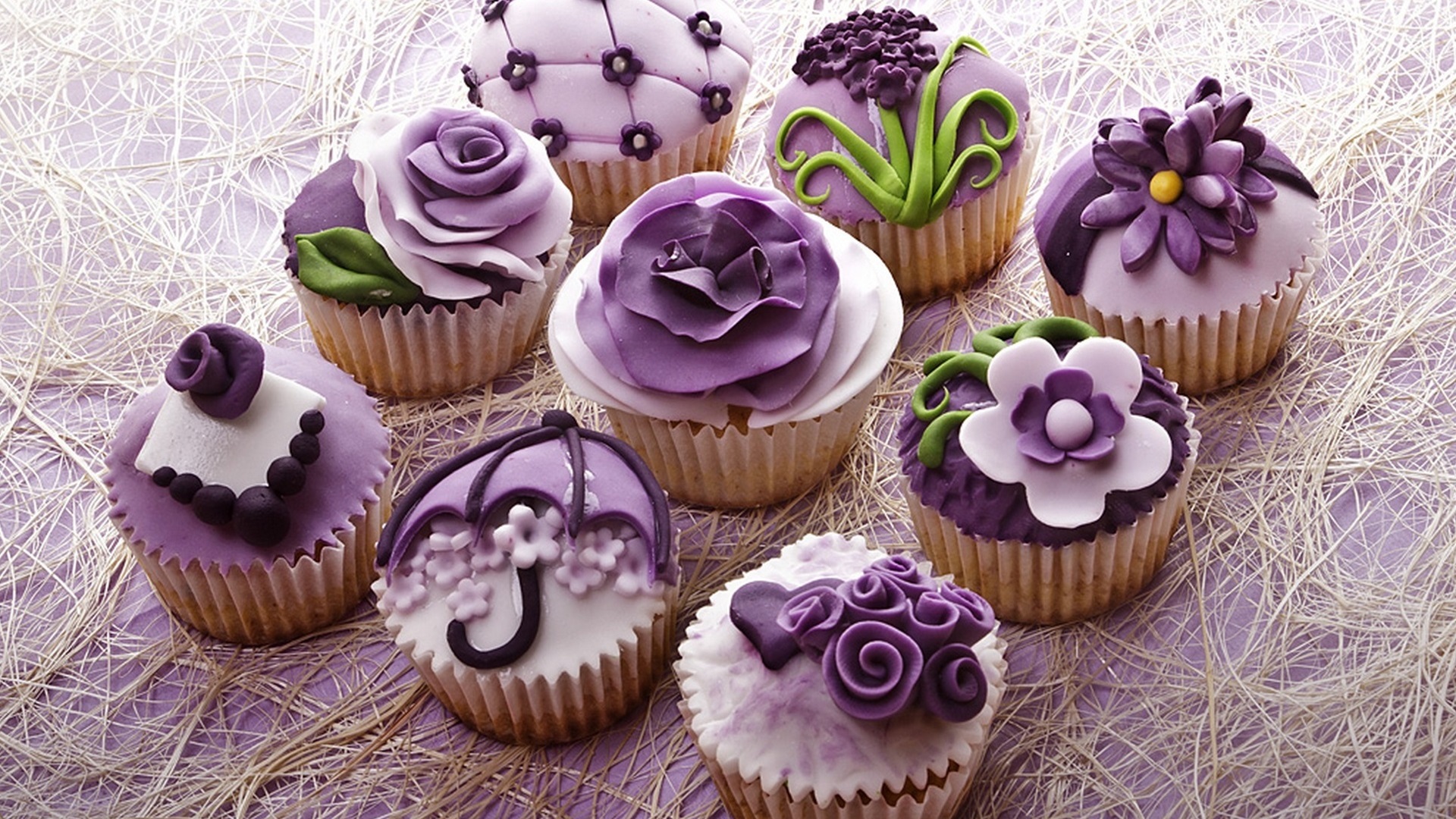 Sweets Food Muffins Purple White Dessert 1920x1080