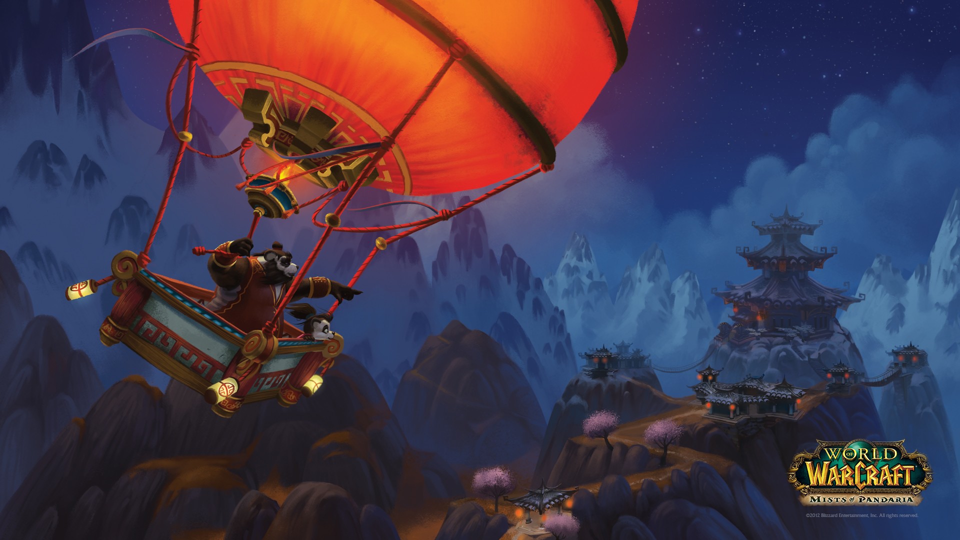 World Of Warcraft PC Gaming Hot Air Balloons World Of Warcraft Mists Of Pandaria Video Games 1920x1080