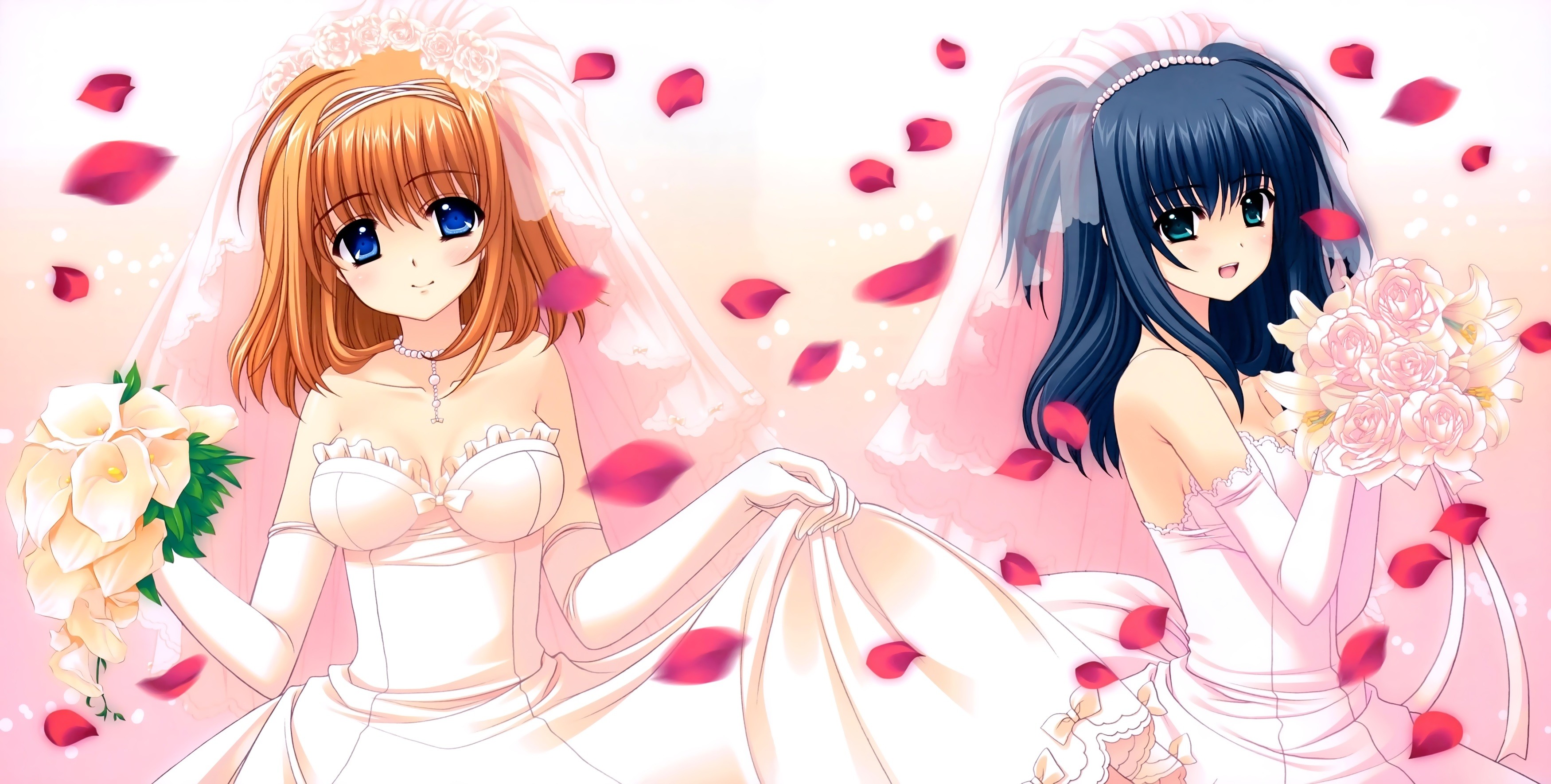 Anime Anime Girls Fuyou Kaede Yae Sakura Dress Wedding Dress Shuffle 3500x1770