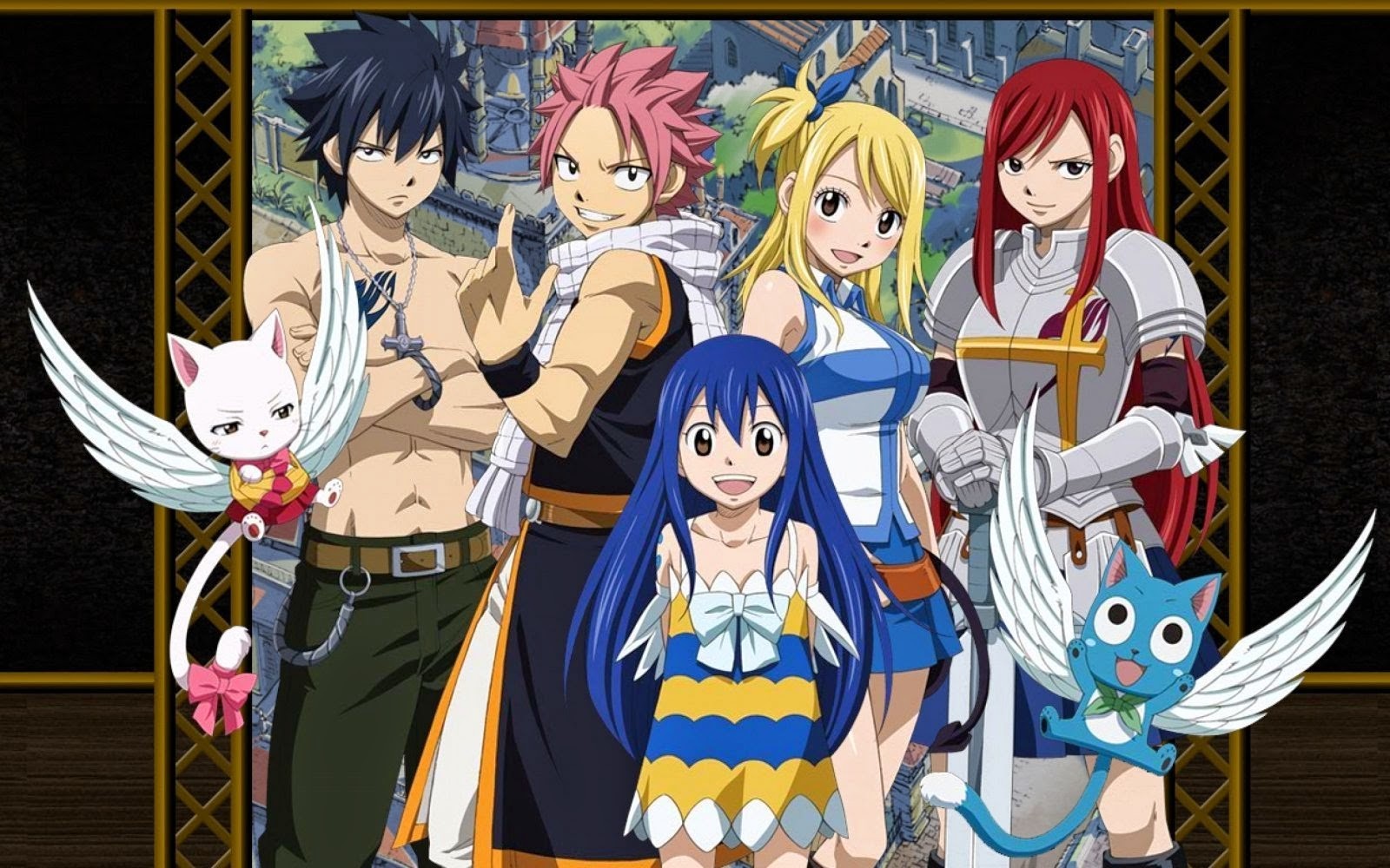 Fairy Tail Fullbuster Gray Dragneel Natsu Heartfilia Lucy Scarlet Erza Marvell Wendy 1600x1000