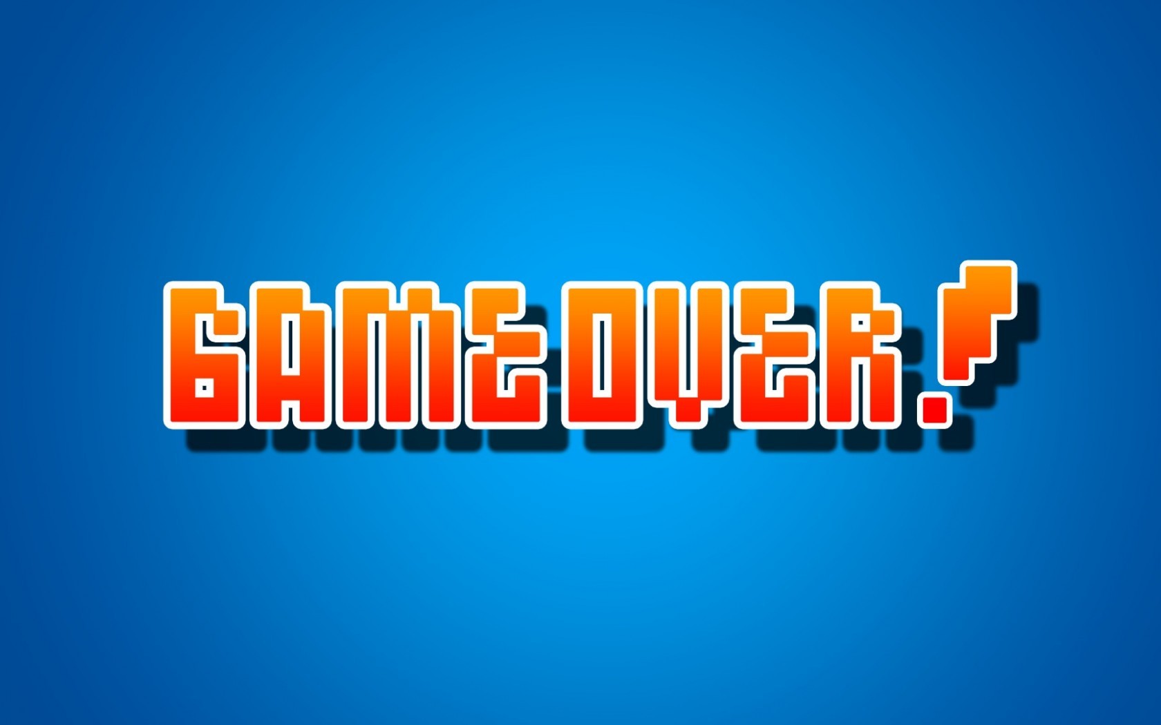 GAME OVER Video Games Blue Background Simple Background Typography Minimalism 1680x1050