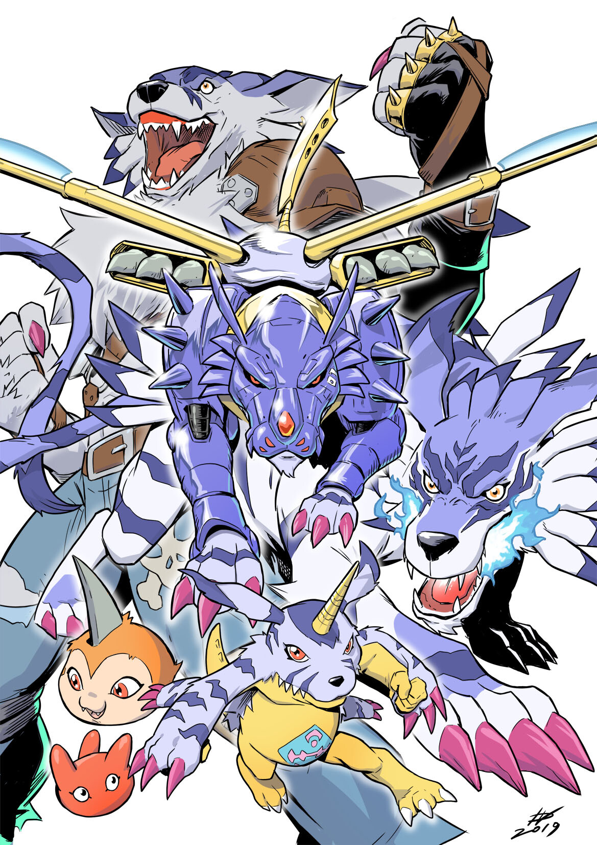 Digimon Digimon Adventure Evolution Gabumon White Background Ivan Fiorelli Anime 1169x1654