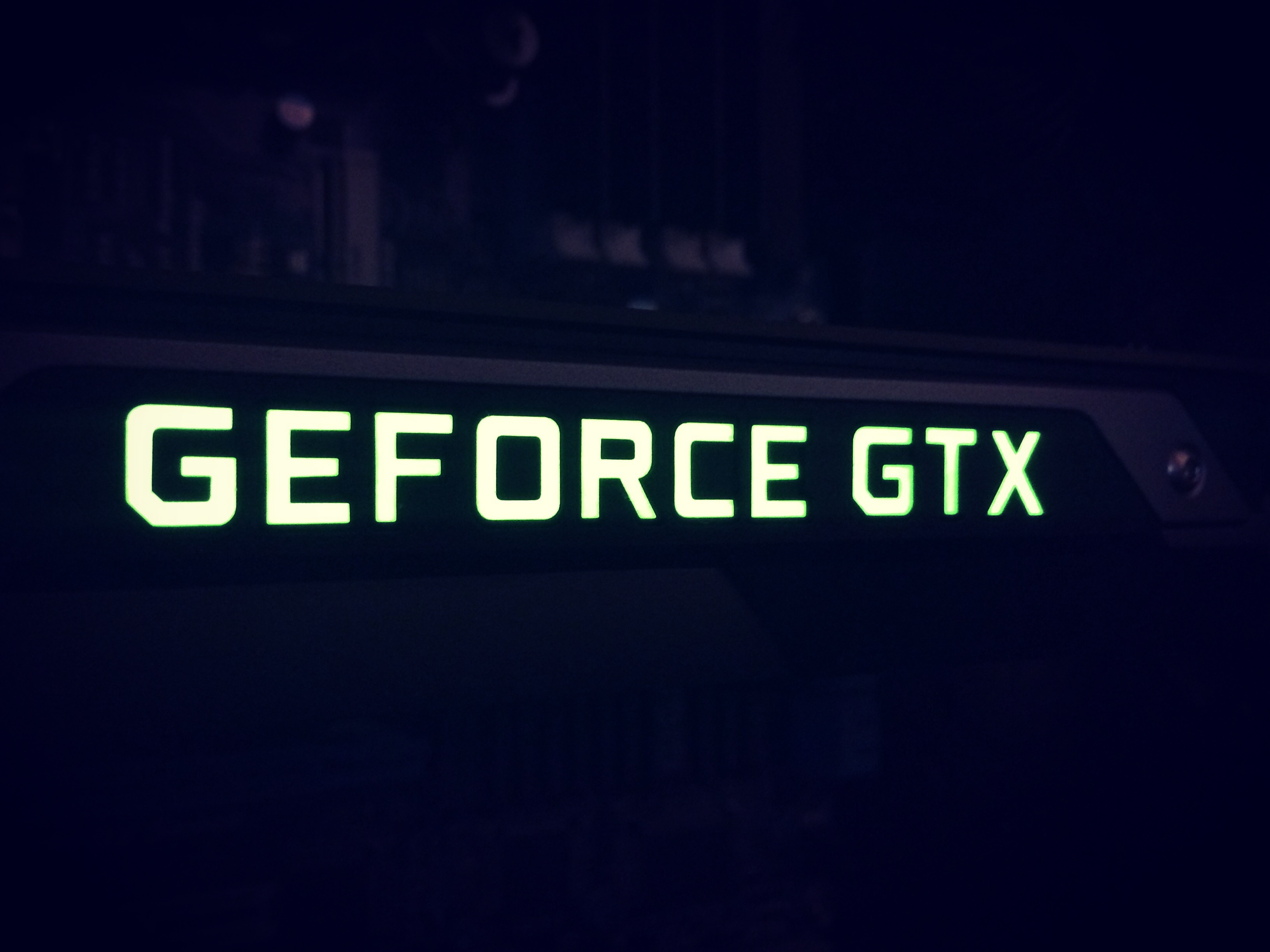 GeForce Simple Background Blue Background Graphics Card Nvidia Nvidia GTX PC Gaming 3264x2448