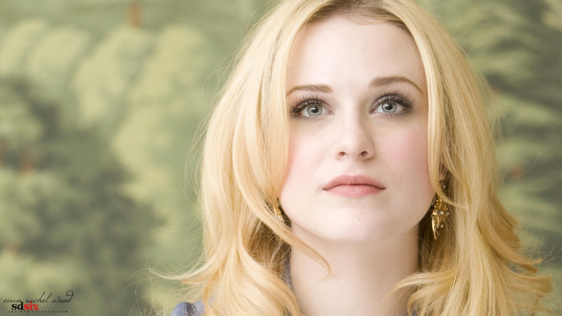 Celebrity Evan Rachel Wood Actress Women Blonde Face Blue Eyes Long Eyelashes Looking Into The Dista 1920x1080