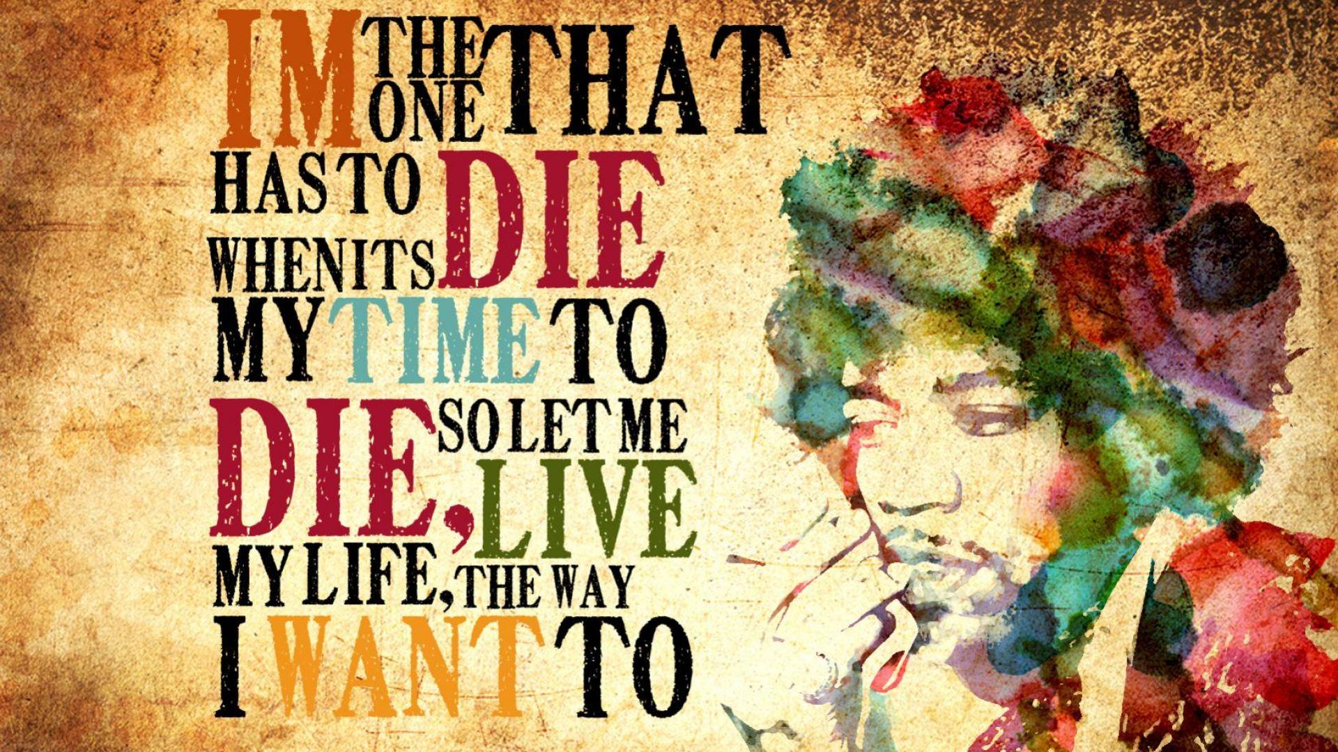 Men Face Text Jimi Hendrix Musician Guitarist Colorful Quote Afro 1920x1080