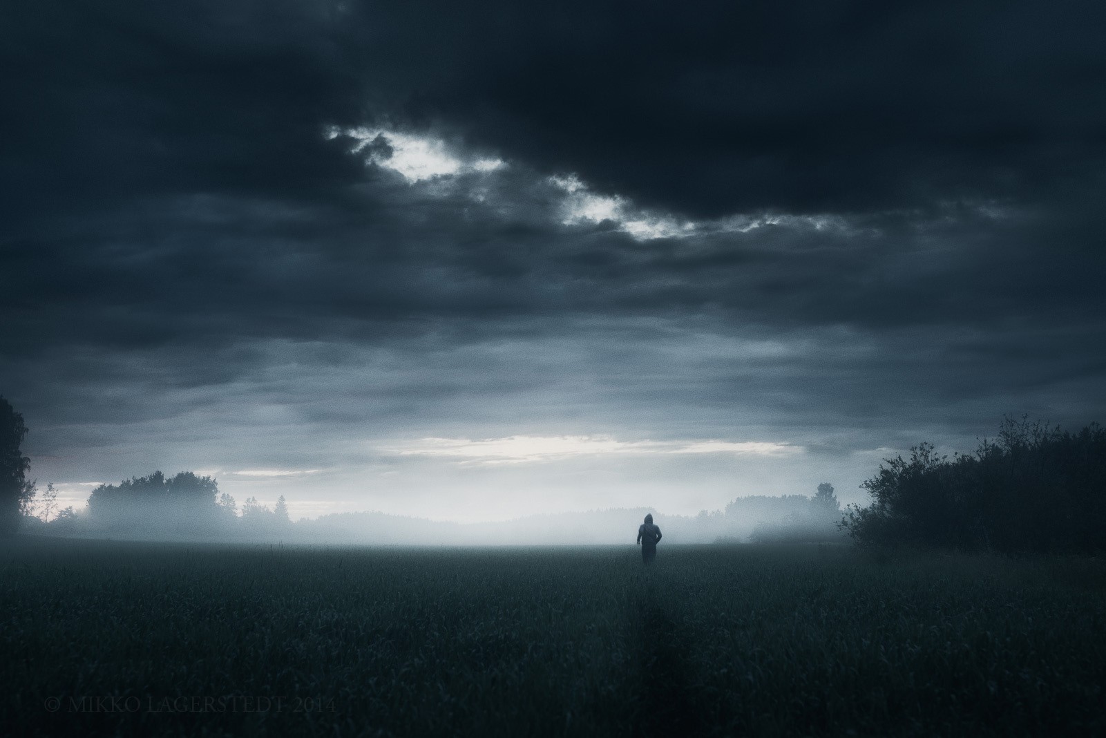 Dark Loneliness Alone Nature Dark Grass Horizon Rain Sky Dark Sky Clouds Running People Landscape So 1601x1068