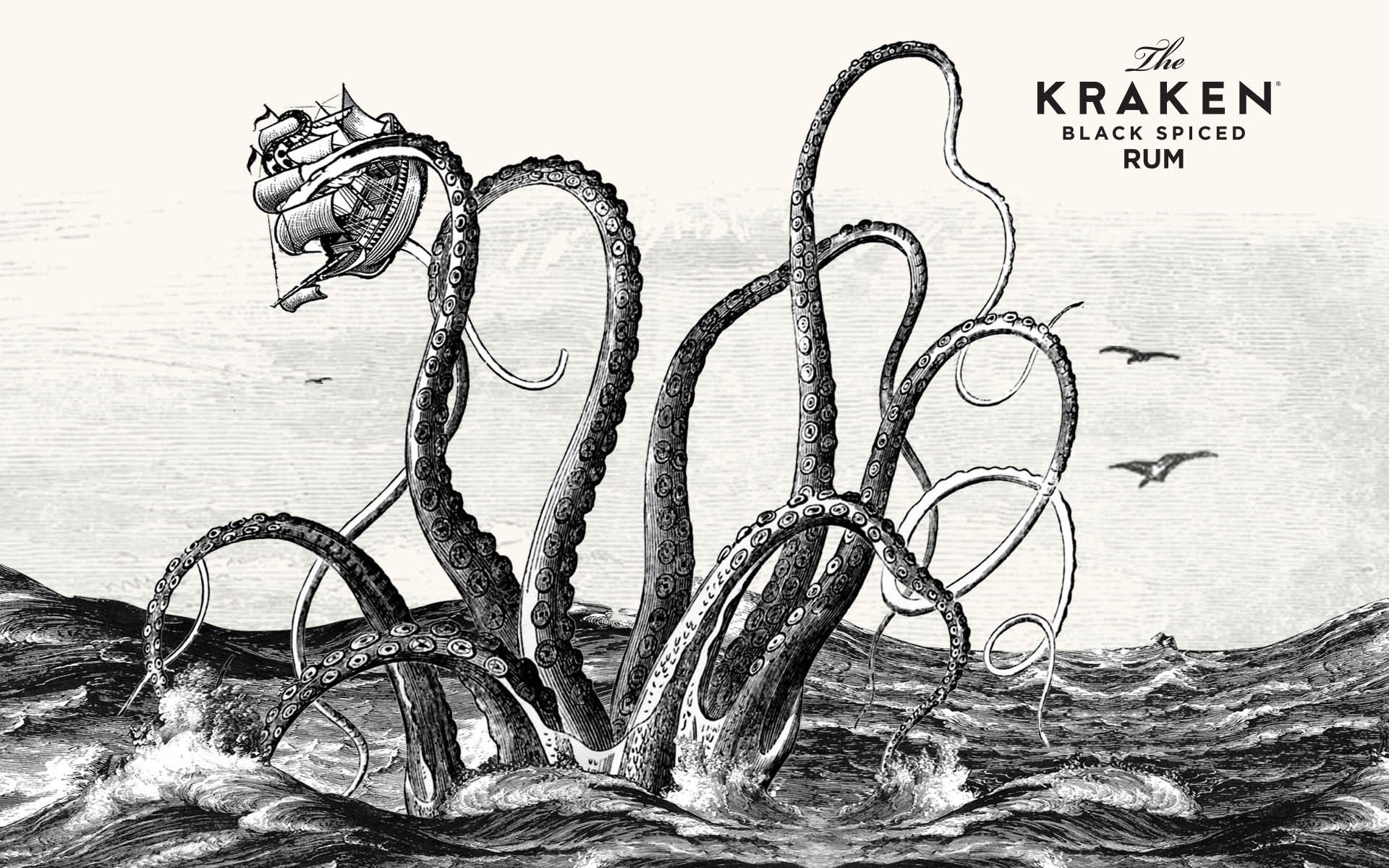 Kraken Boat Sea Monsters Sailing Ship 1920x1200