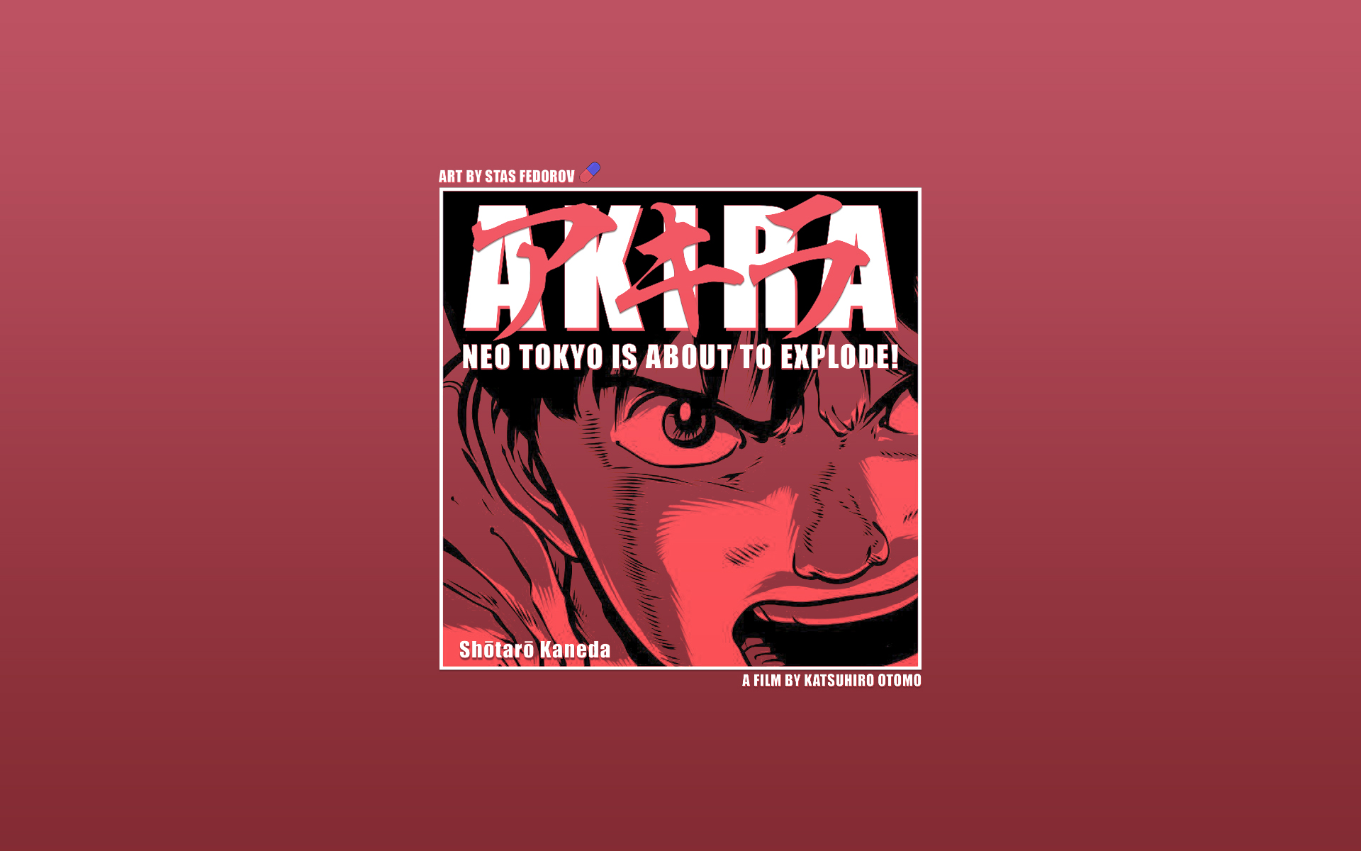 Akira Anime Katsuhiro Otomo Kaneda Photoshop Comic Art Illustration Typography 1980s 1920x1200