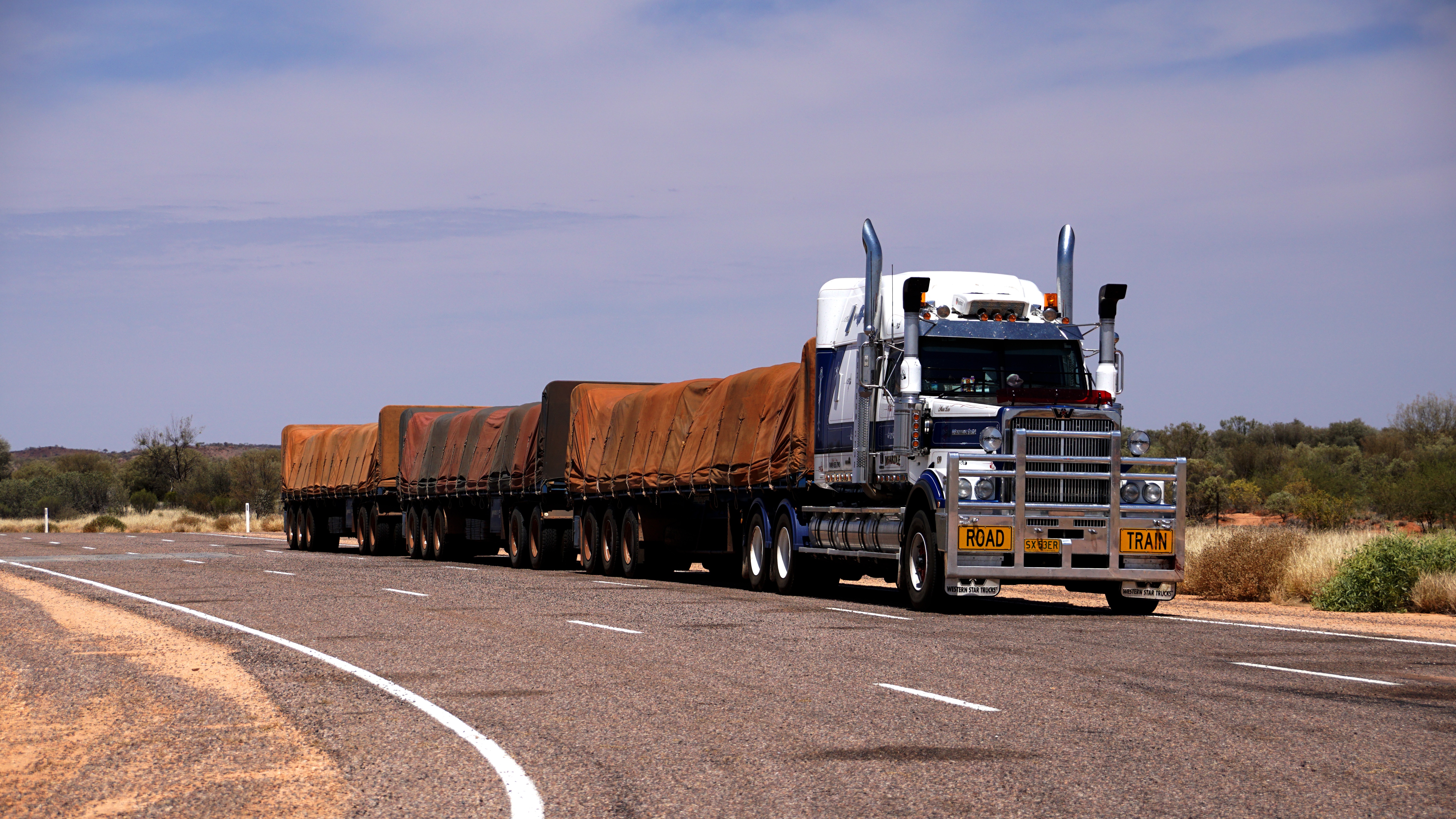 Western Star Road Train Vehicle Truck Australia Road Outback 6000x3376