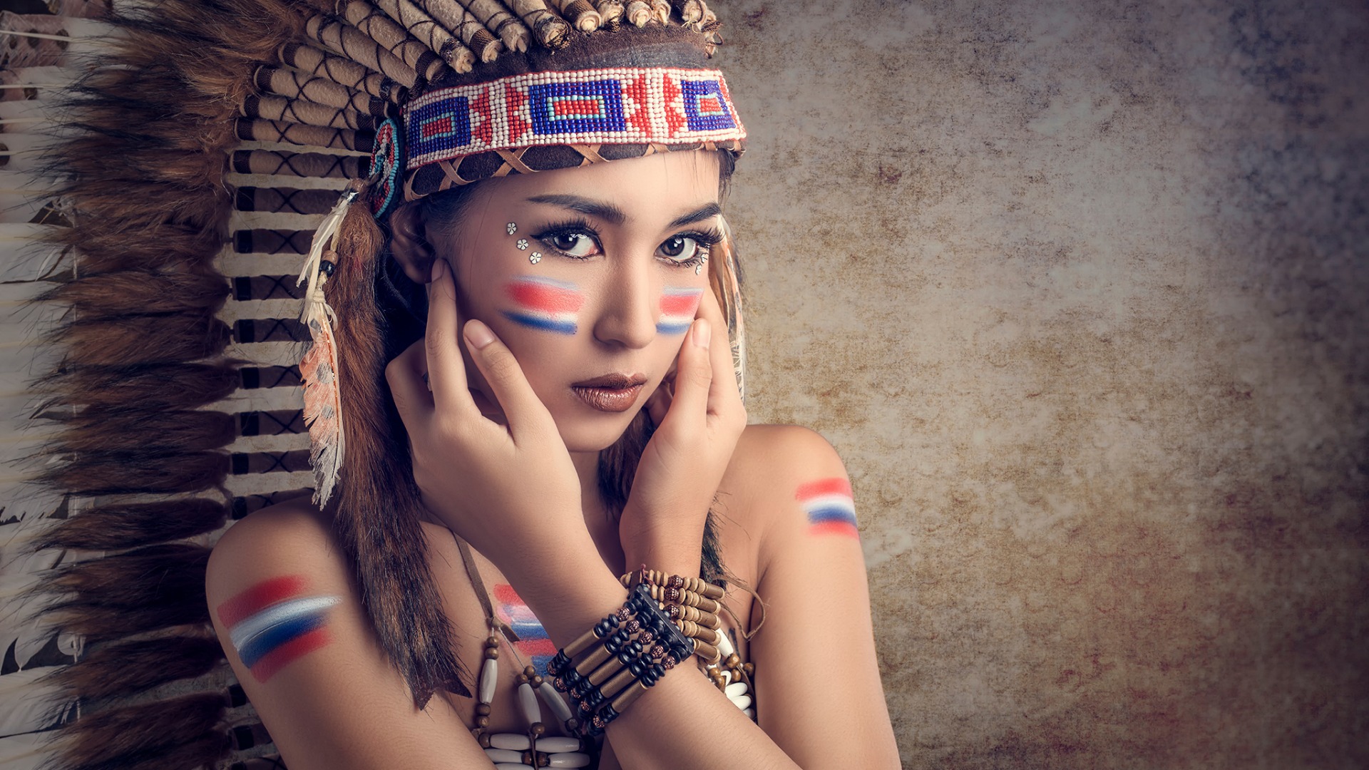 Women Model Photography People Asian Native American Clothing 1920x1080
