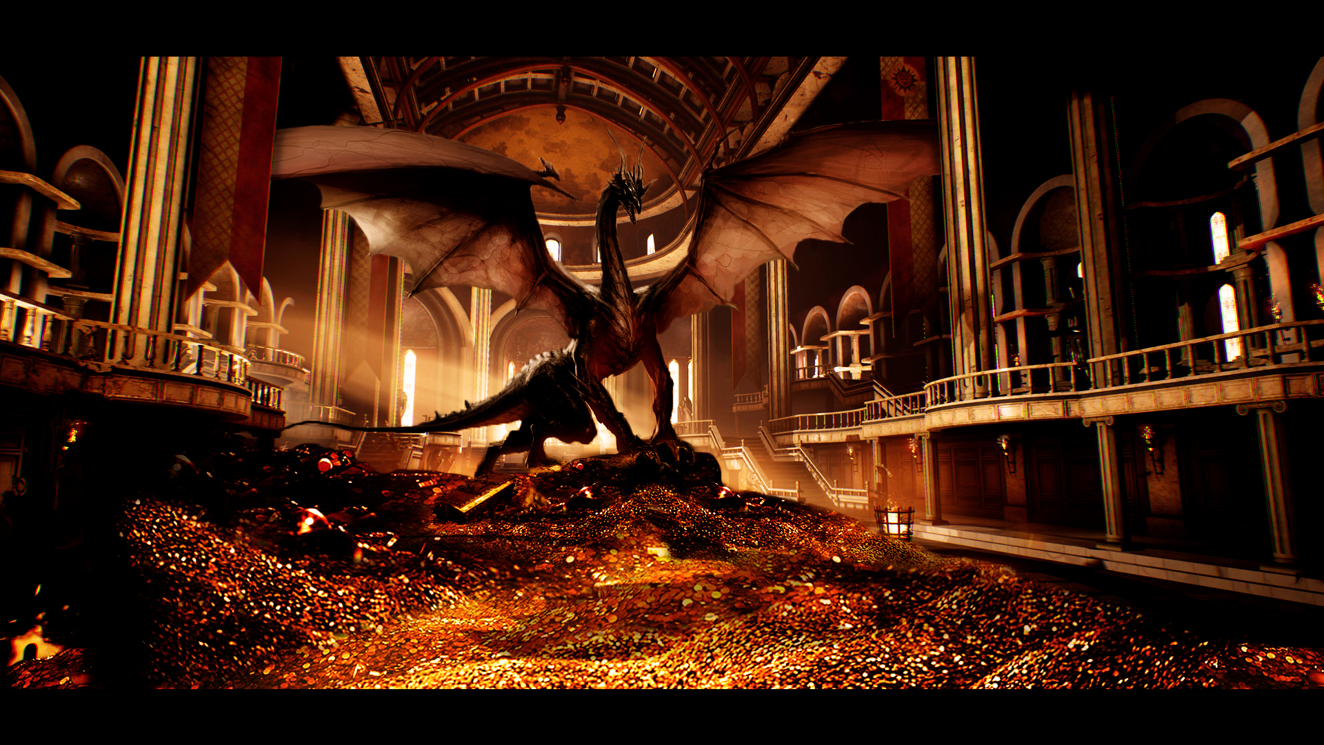Dragon Dragon Gold Treasure Treasure Smaug Fantasy Art The Hobbit 1920x1080