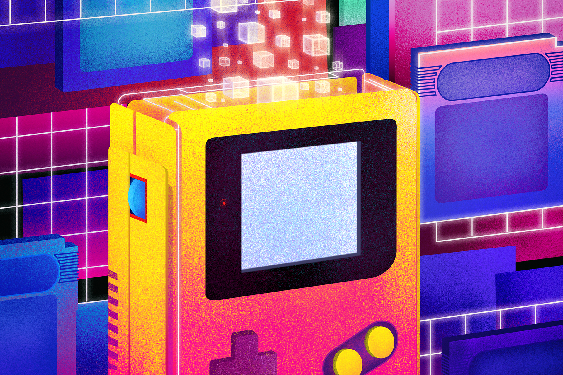 Digital Digital Art GameBoy Color Nintendo The Verge Video Game Art Colorful Retro Games 1920x1280