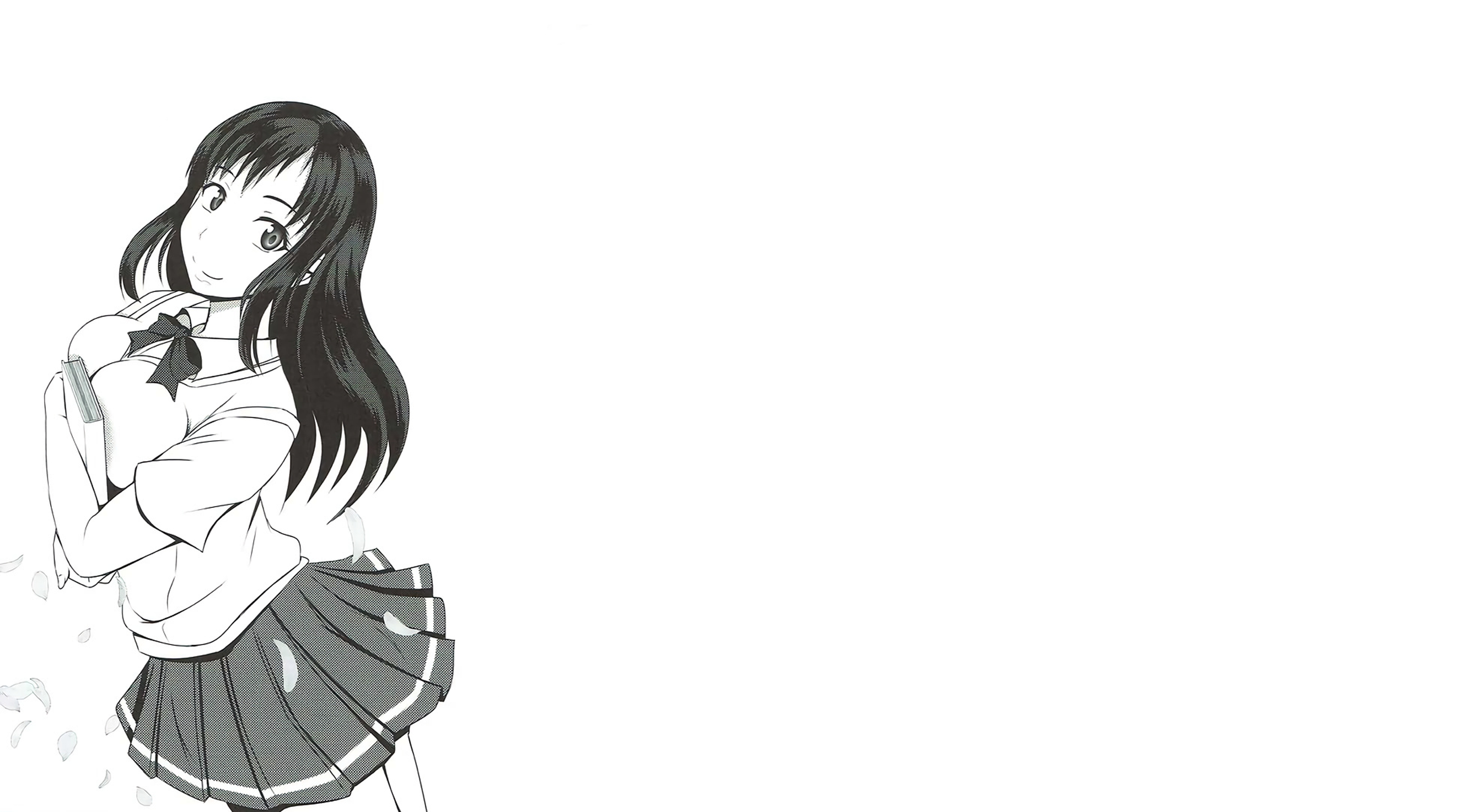White Background Anime Girls School Uniform Manga Doujinshi 2652x1474