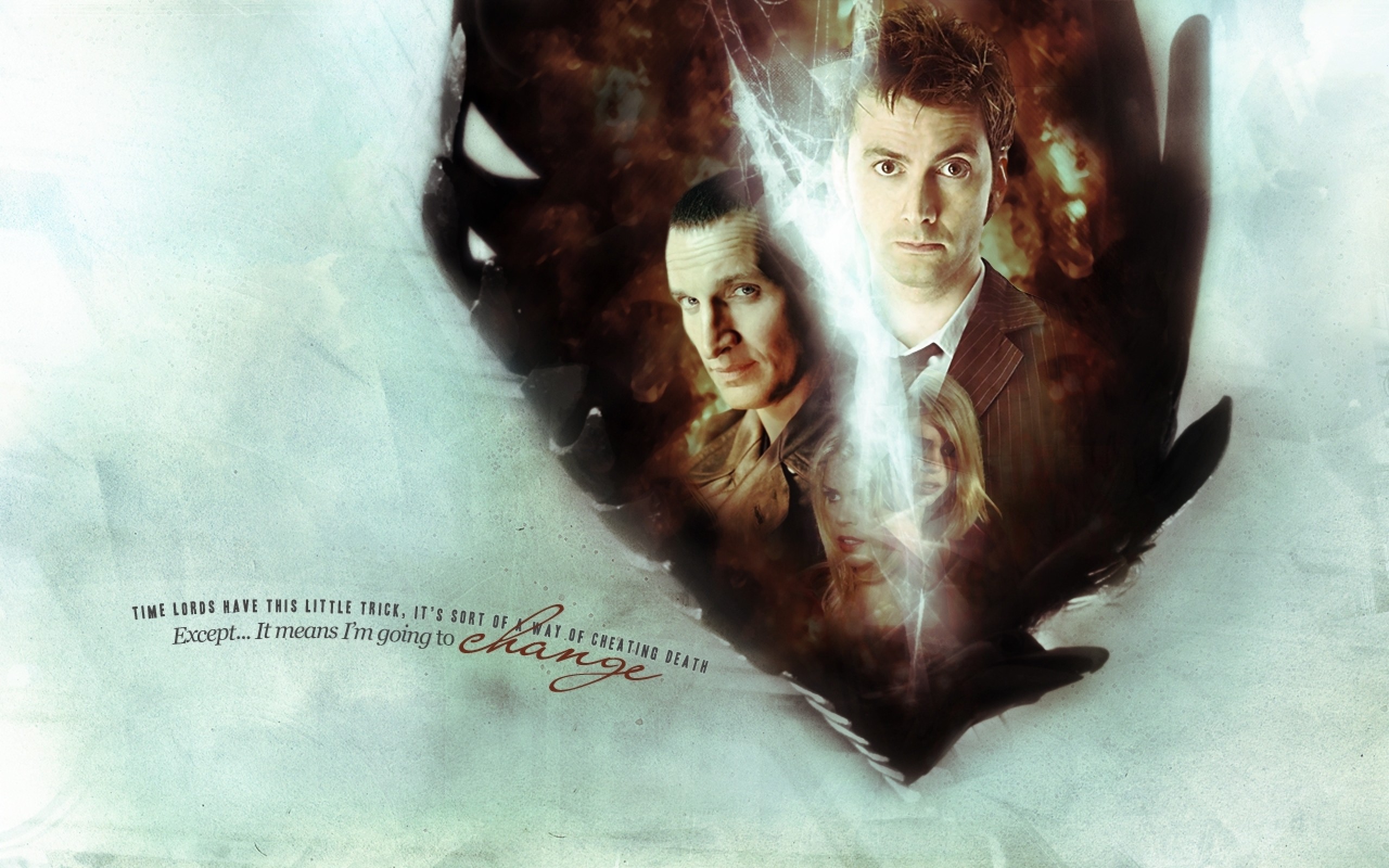 Doctor Who The Doctor TARDiS Christopher Eccleston David Tennant Billie Piper Tenth Doctor Quote Ros 2560x1600