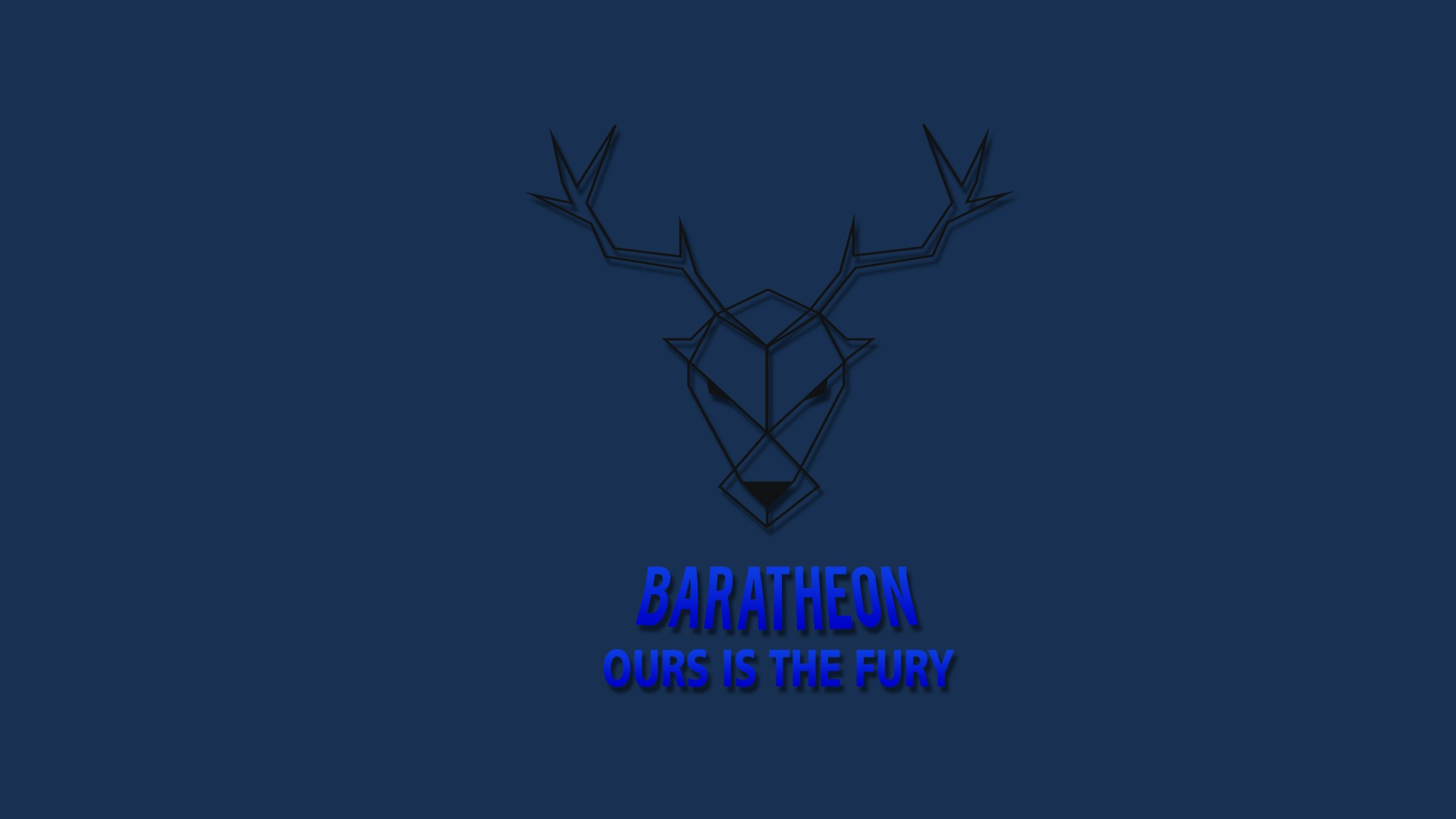 Fury Deer Blue Sketches Illustration Adobe Illustrator Photoshop Movies Wall Simple Background Typog 1920x1080