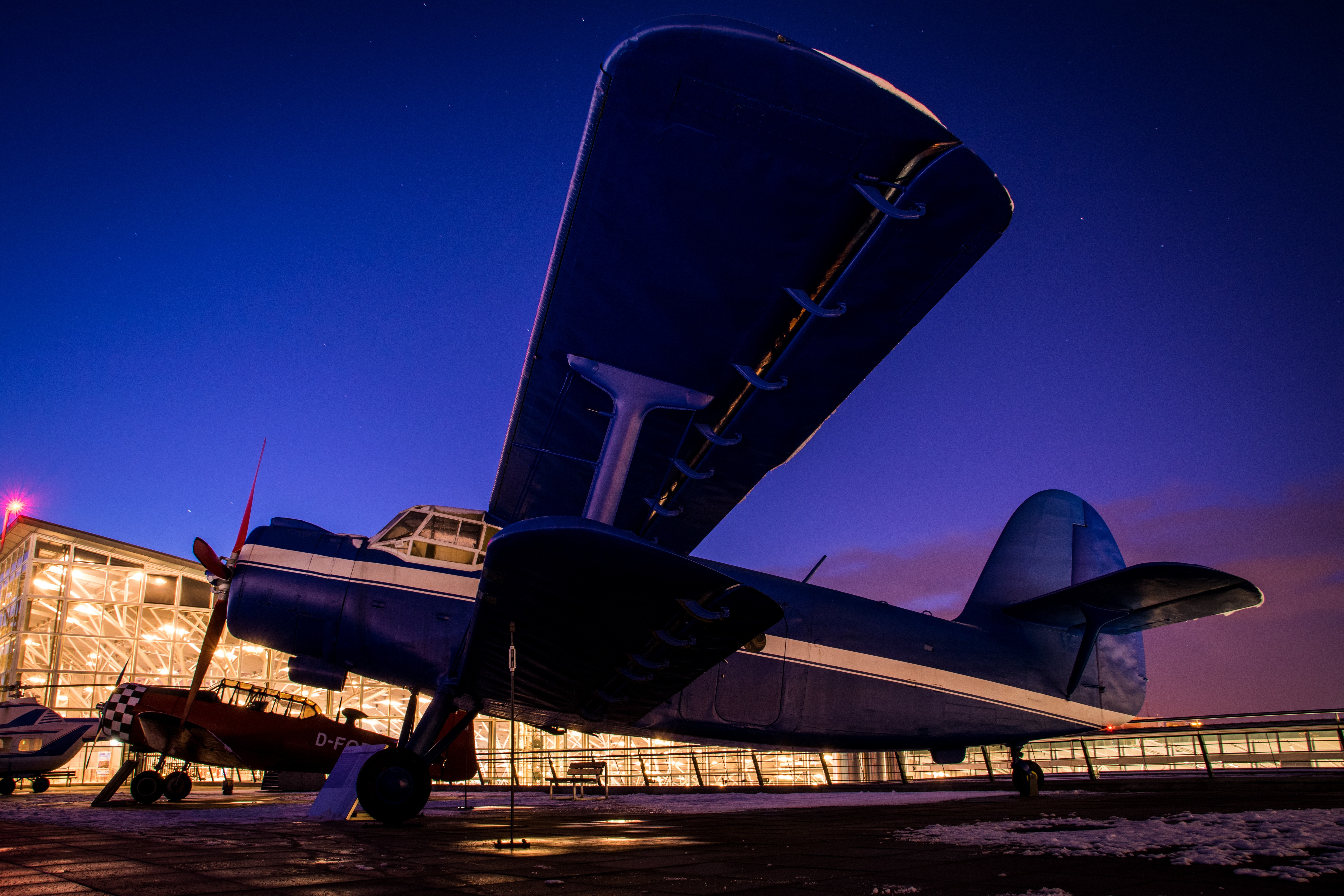 Antonov Night Long Exposure Airplane Airfield Clear Sky 6000x4000