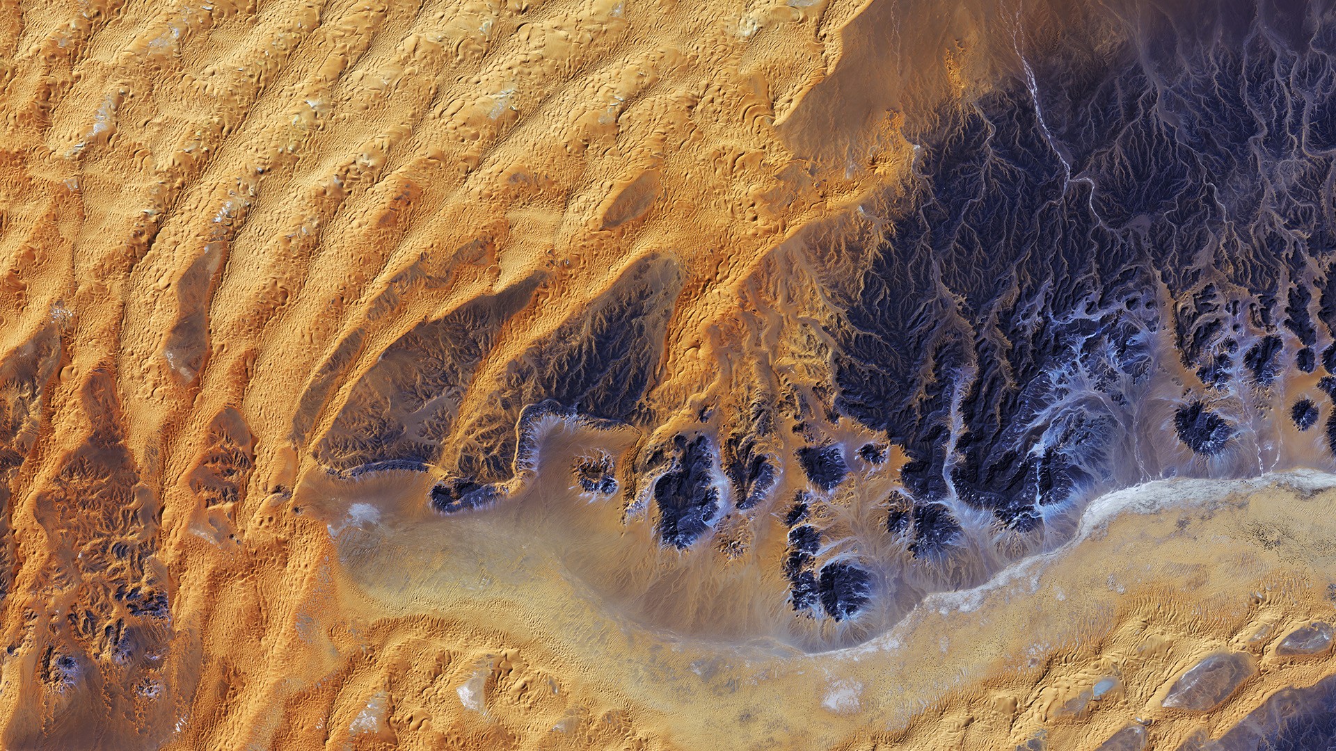 Satellite Imagery Sahara Desert 1920x1080