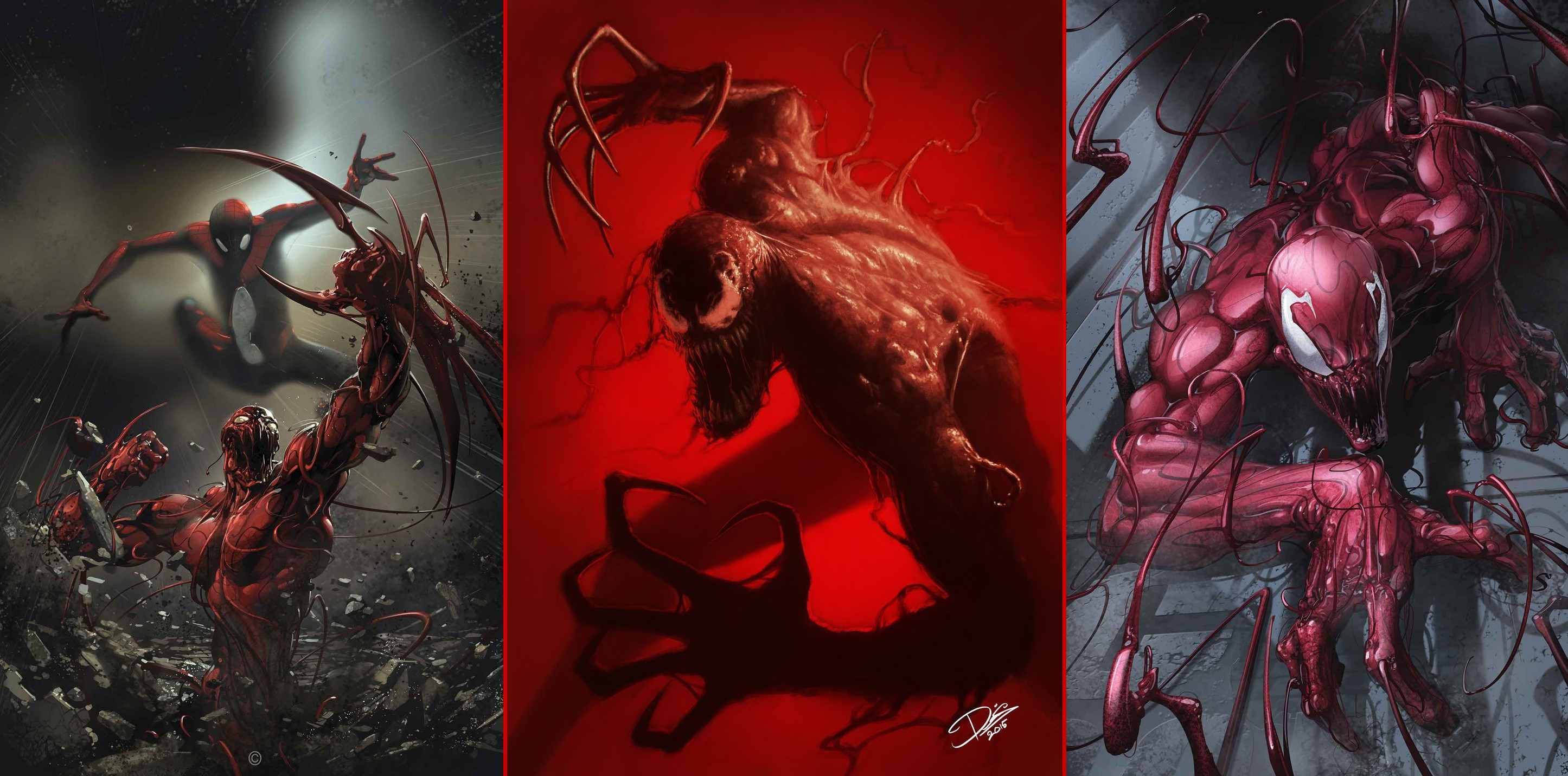 Artwork Collage Spider Man Carnage 2891x1432